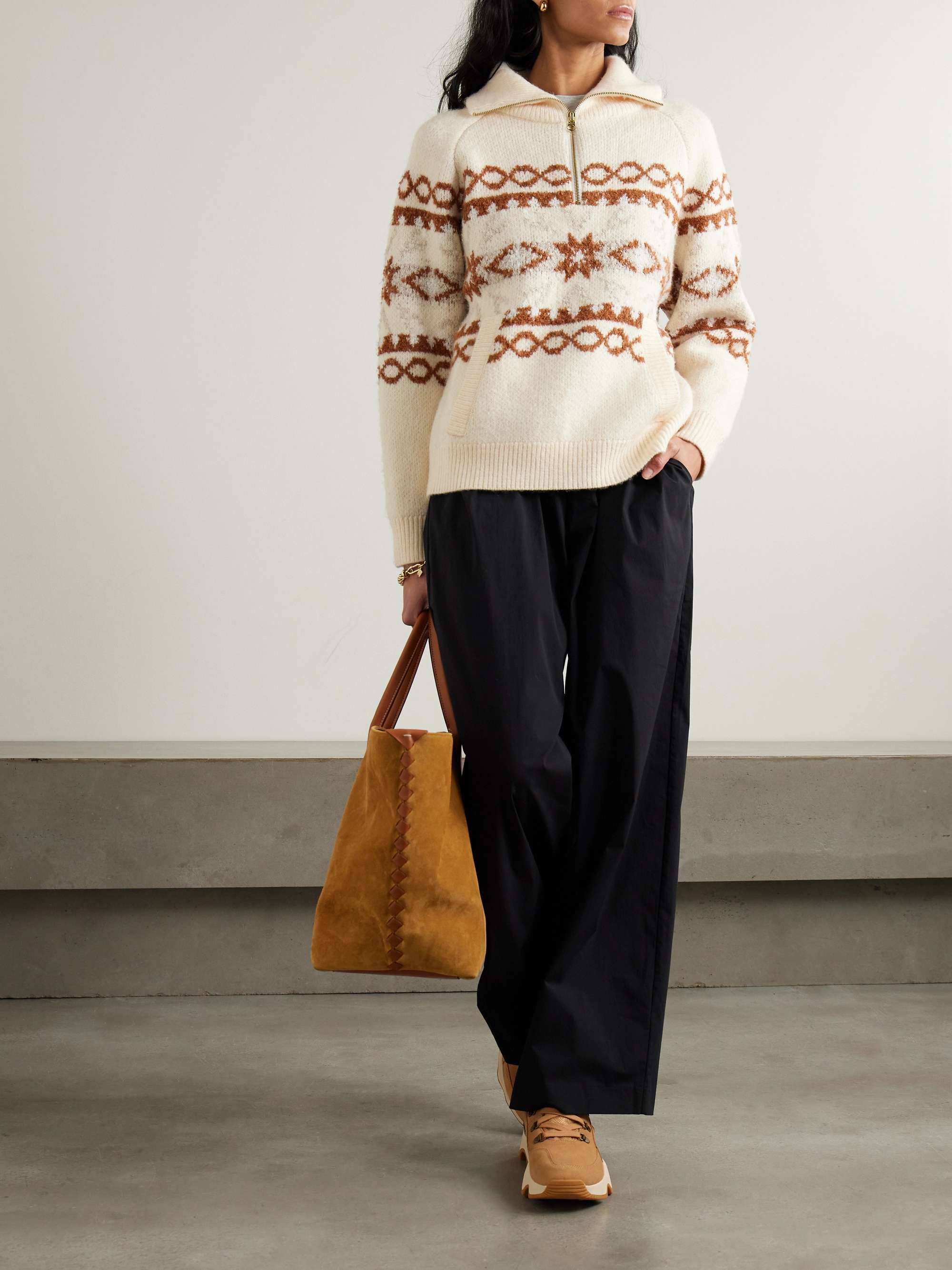 Cai Fair Isle intarsia-knit half-zip sweater view