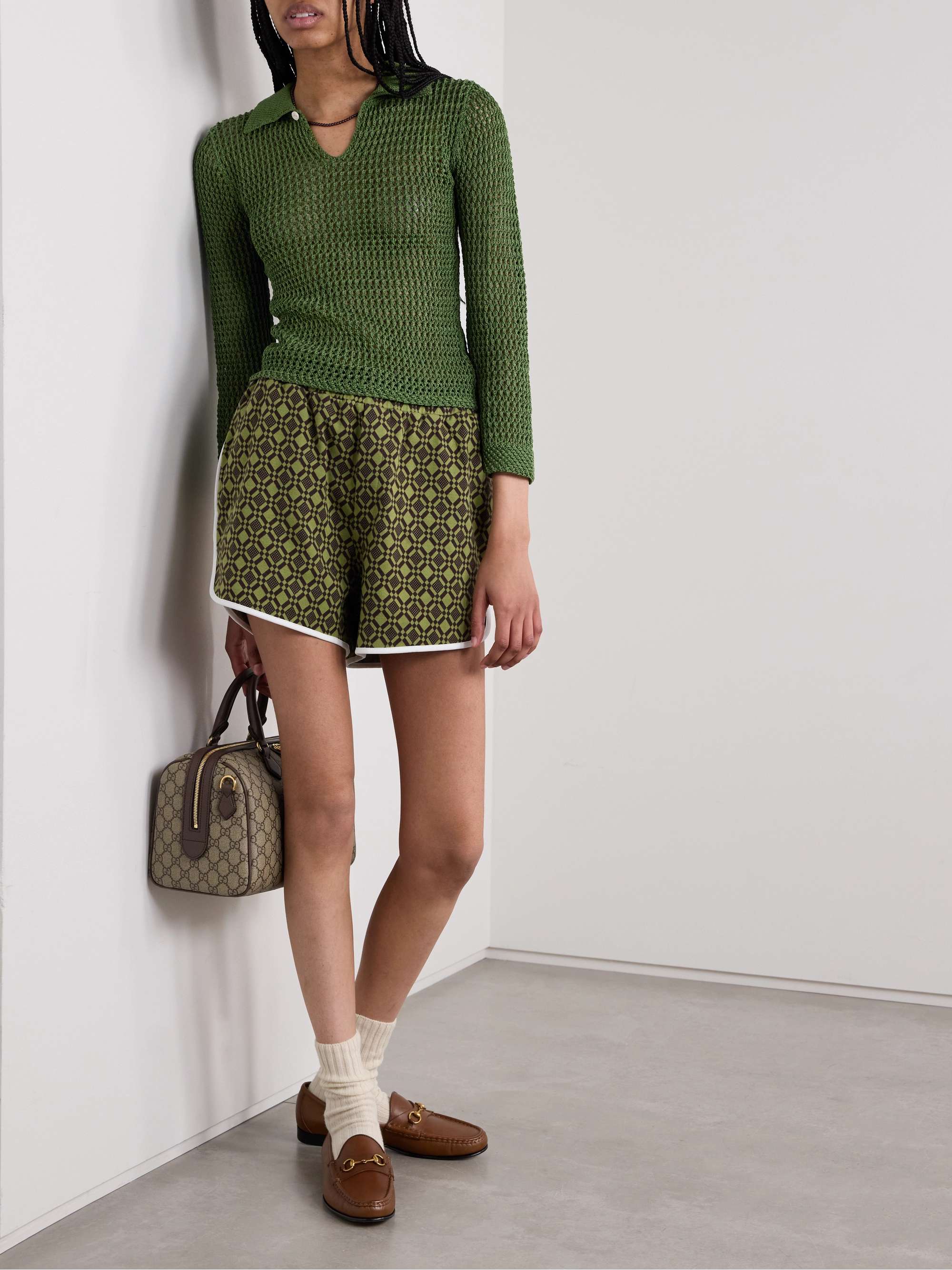 Willows crocheted cotton polo shirt view