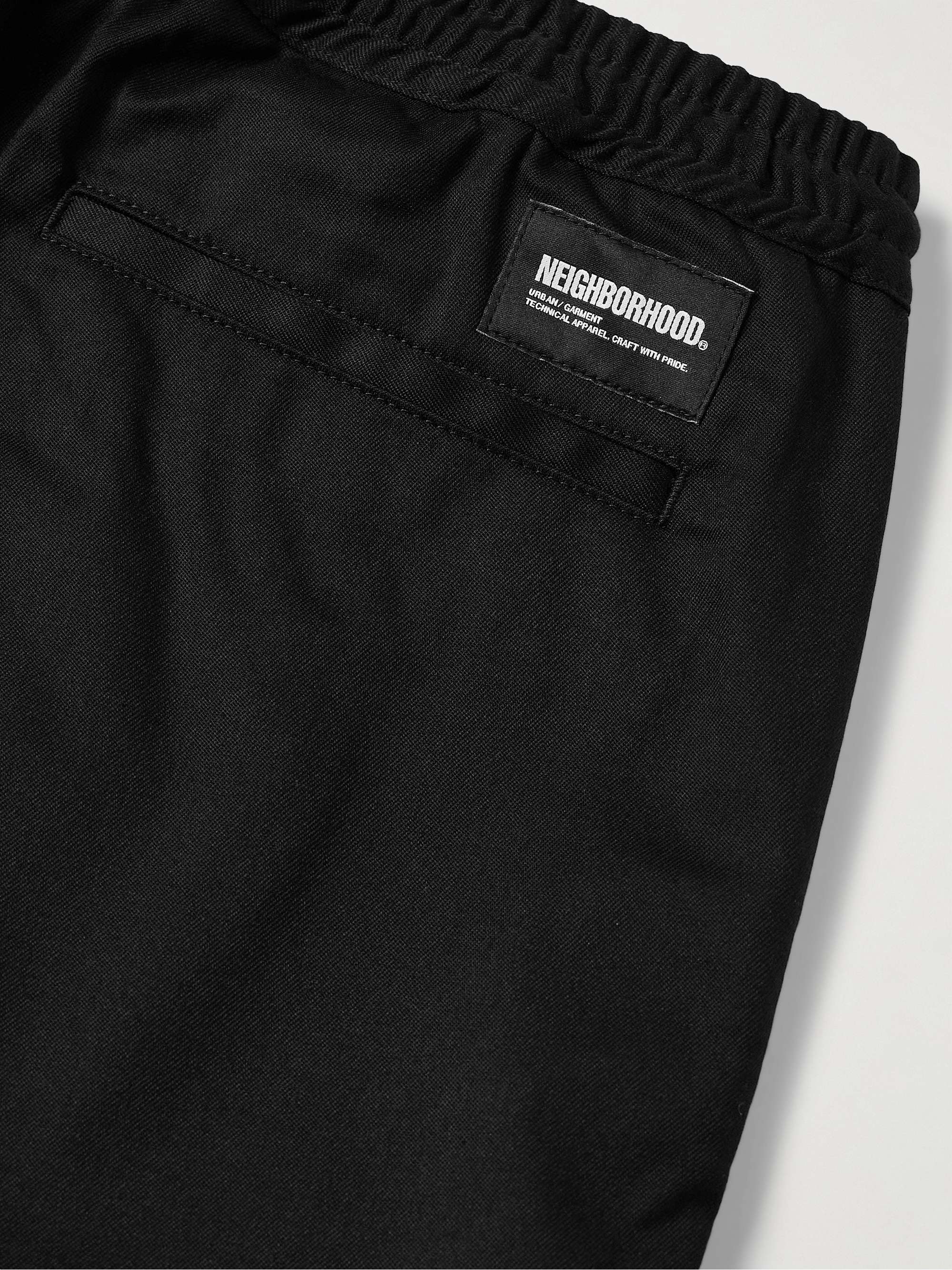 Easy Straight-Leg Cropped Pleated Twill Drawstring Trousers view