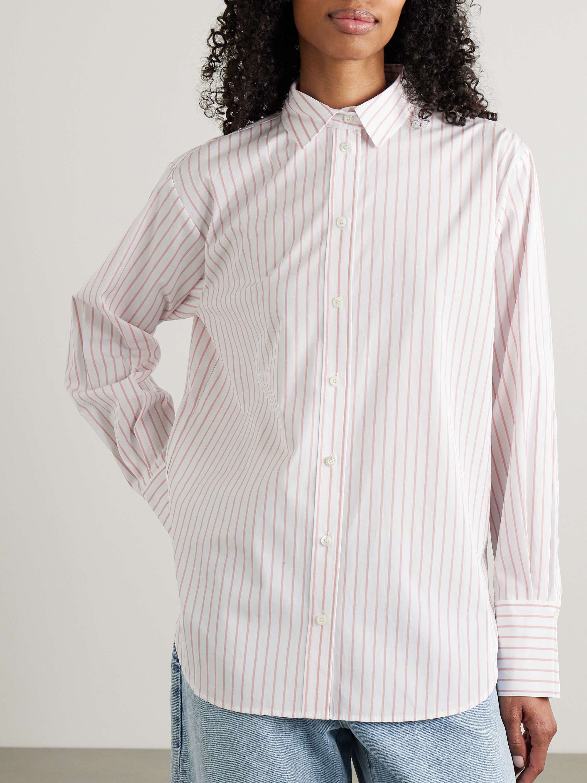 The Oversized striped cotton-poplin shirt view