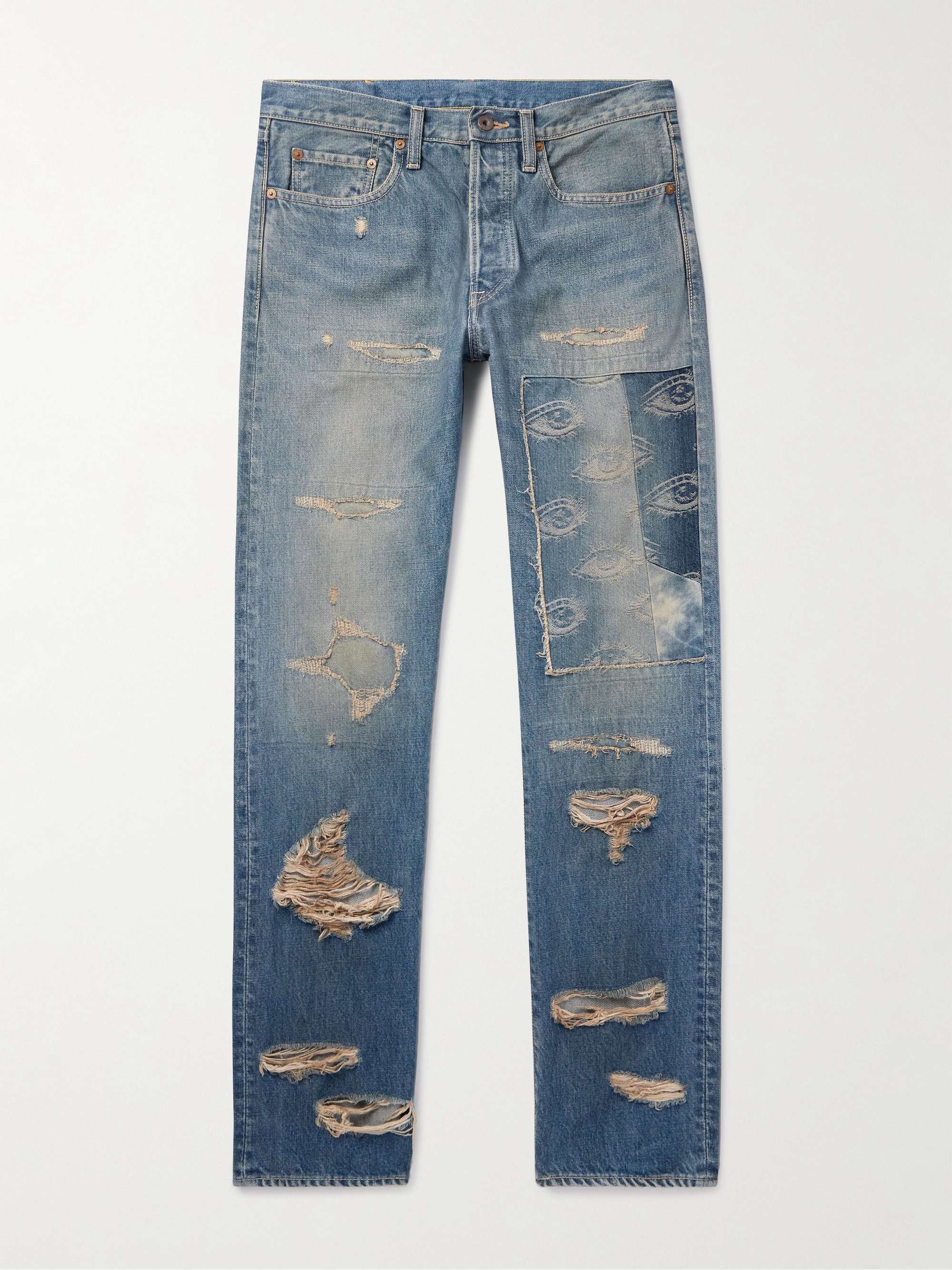 Monkey CISCO Speakeasy Slim-Fit Distressed Denim Jeans view