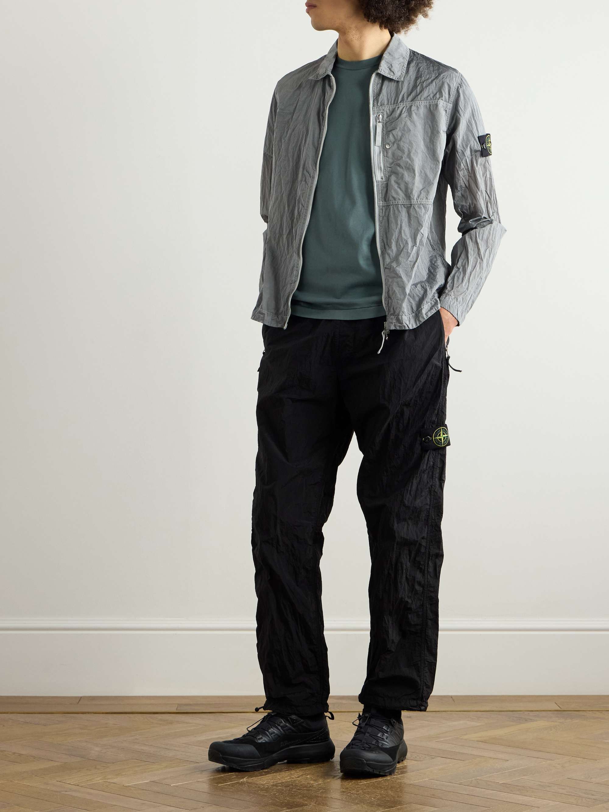 Logo-Appliquéd Garment-Dyed ECONYL® Overshirt view