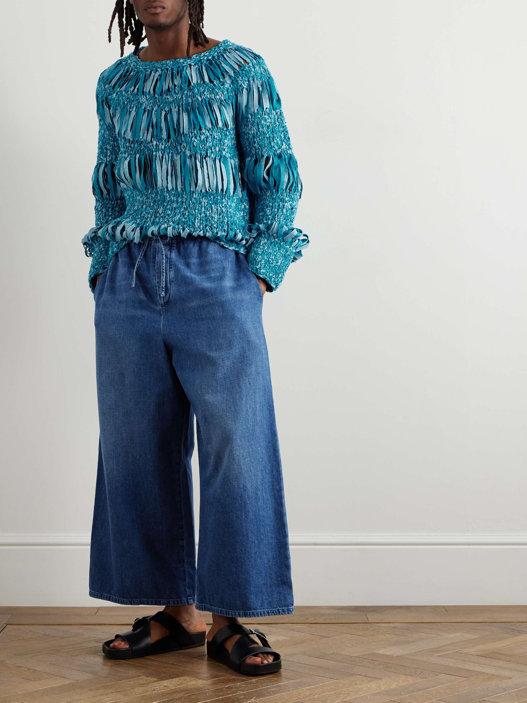 + Paula's Ibiza Open-Knit Textured Cotton-Blend Sweater view