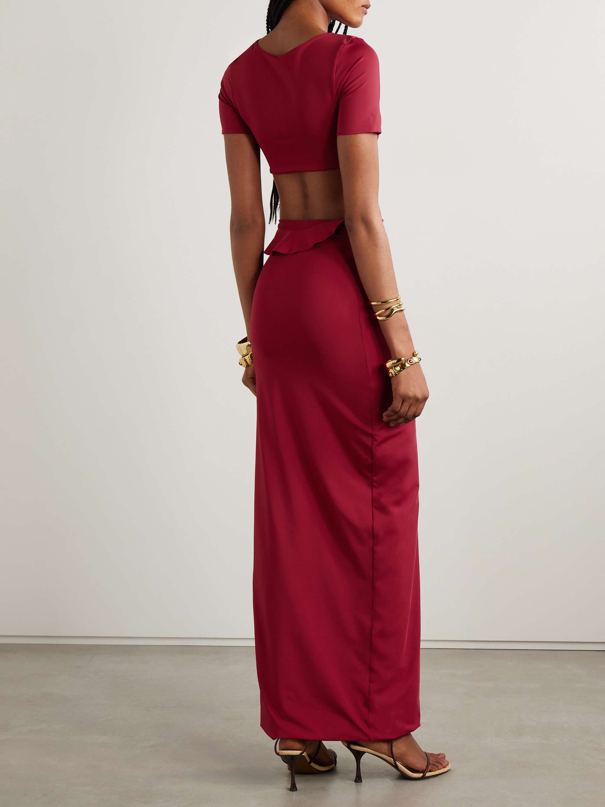 Cowan stretch-jersey T-shirt and ruffled maxi skirt set view