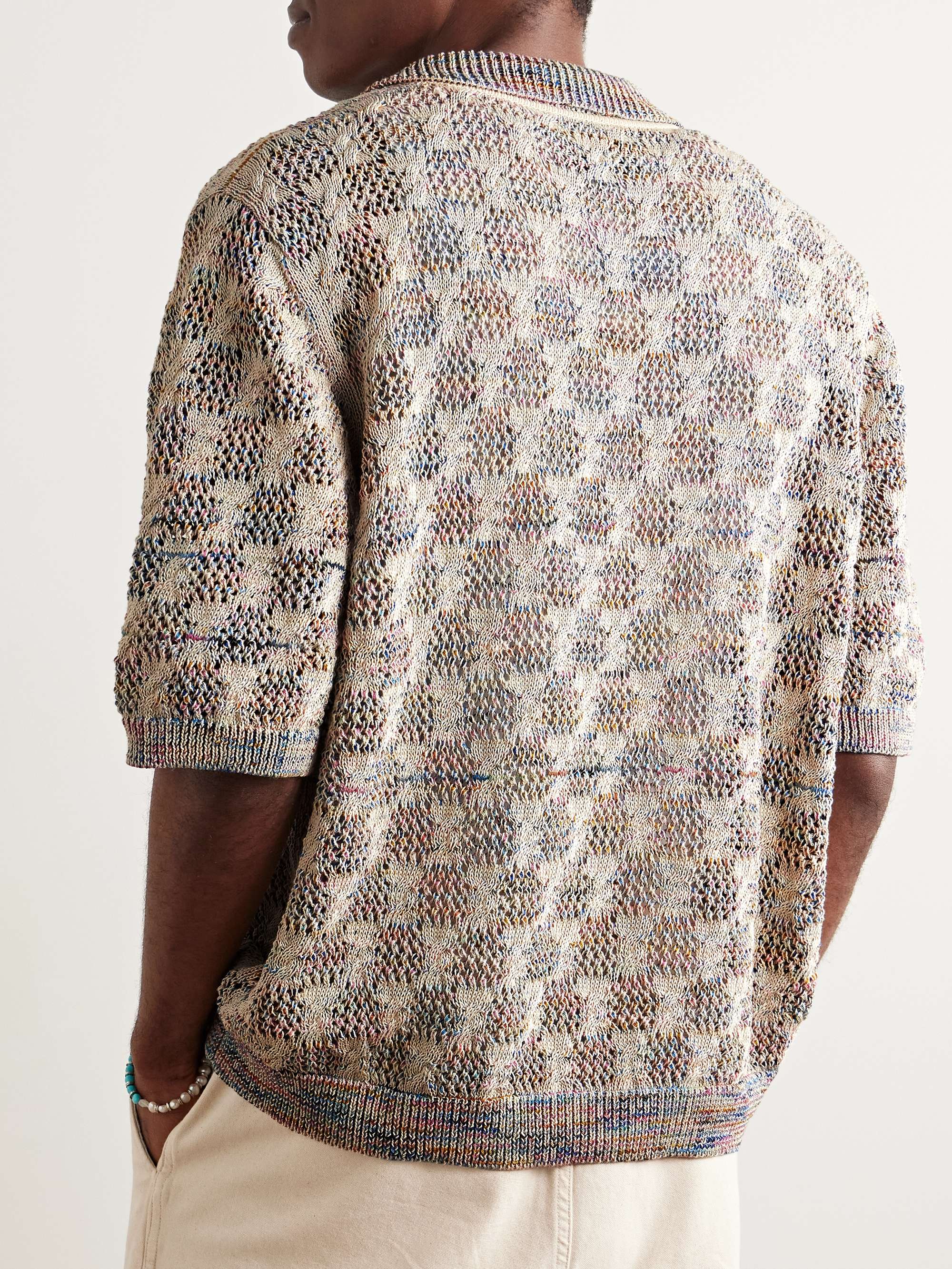 Crocheted Pima Cotton Polo Shirt view