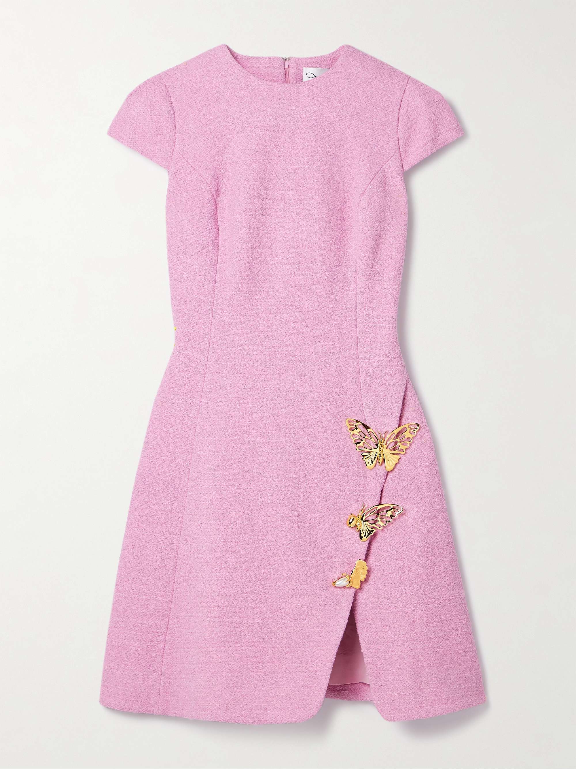 Embellished cotton-blend tweed mini dress view