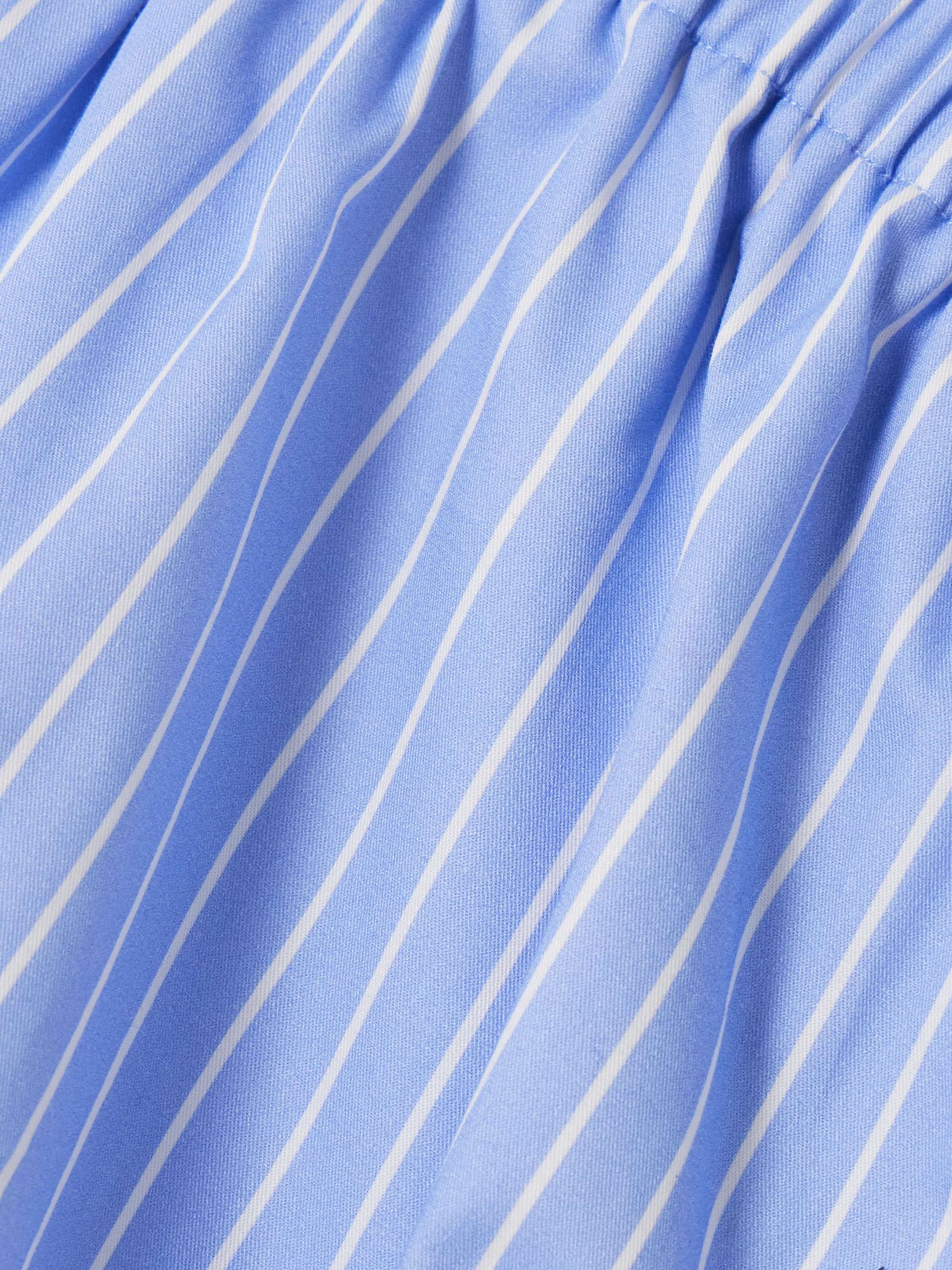 Gathered striped cotton-poplin shorts view