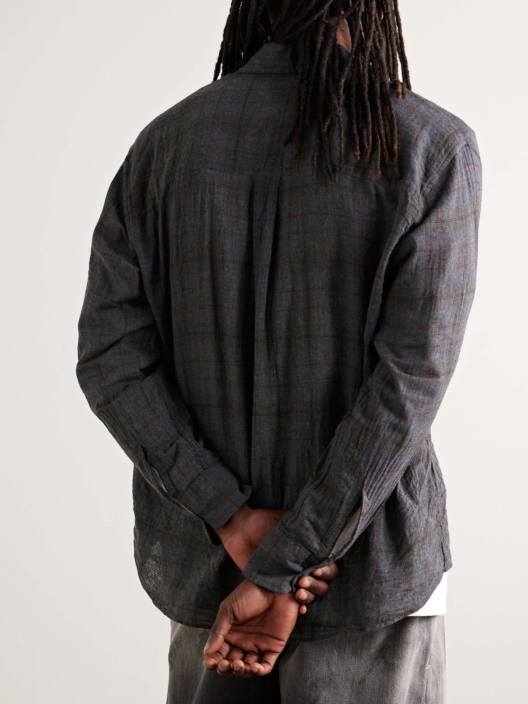 Above Checked Cotton-Blend Voile Shirt view