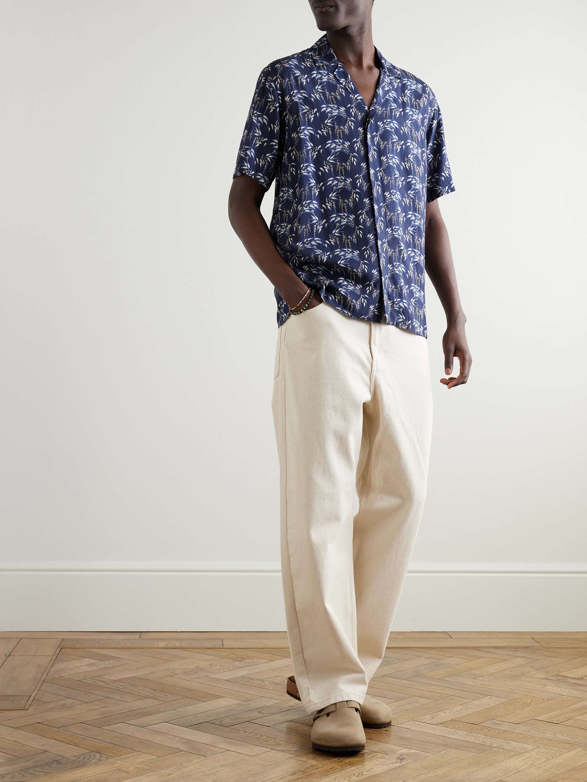 Maitan Camp-Collar Printed Linen Shirt view