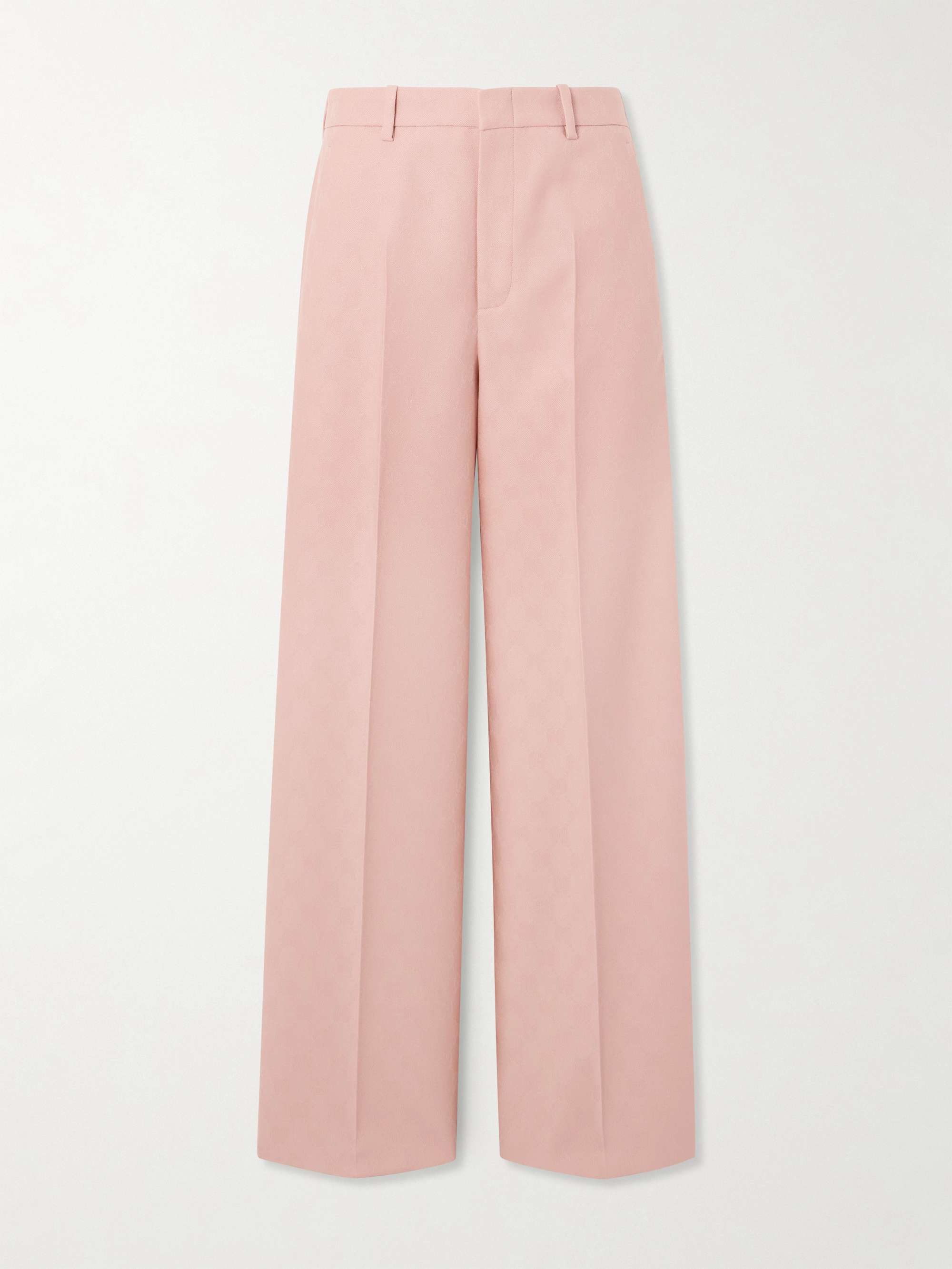 Wool-jacquard straight-leg pants view