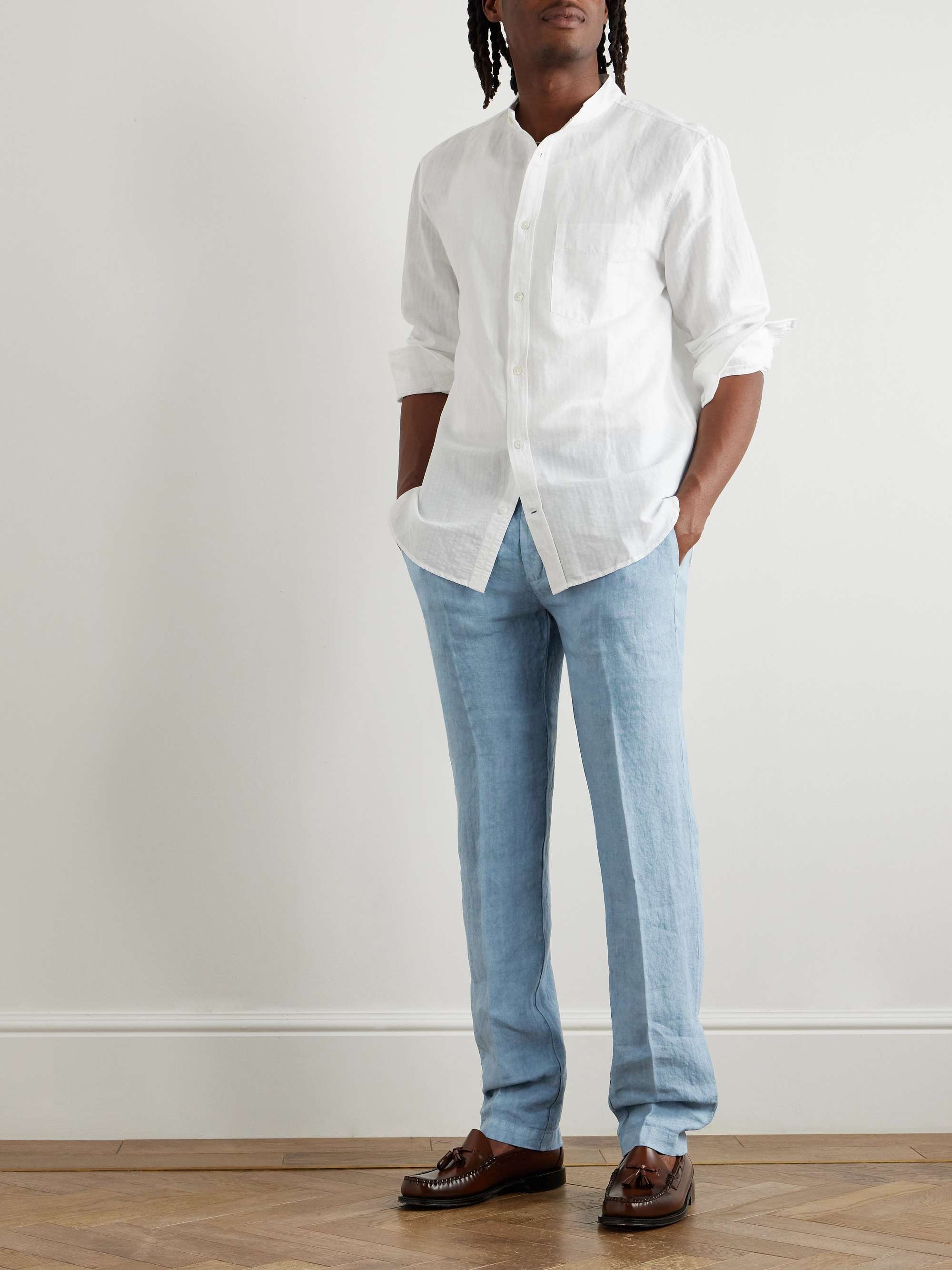 Ionio2 Straight-Leg Pleated Linen Trousers view