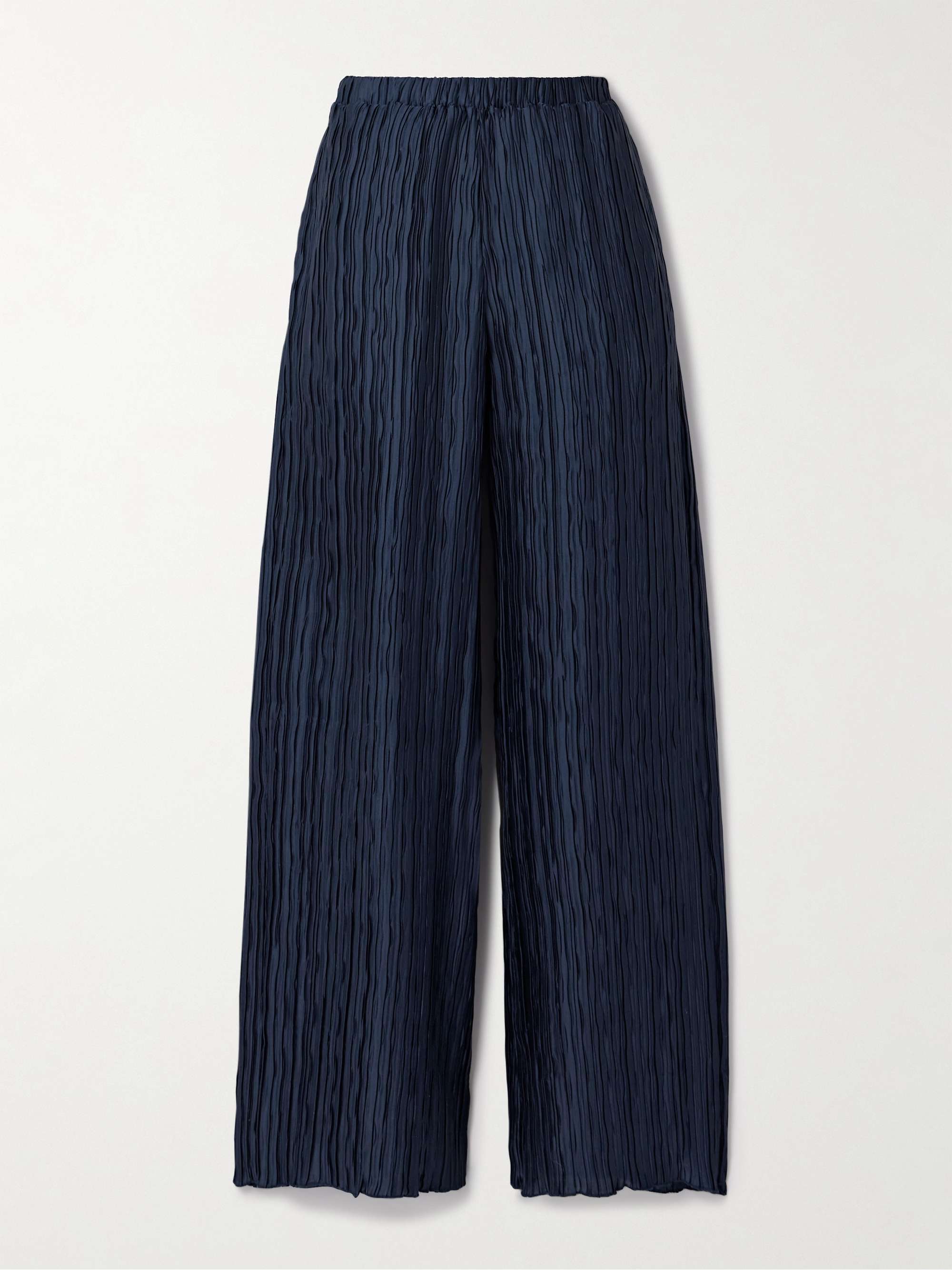 Mandrake plissé-satin wide-leg pants view