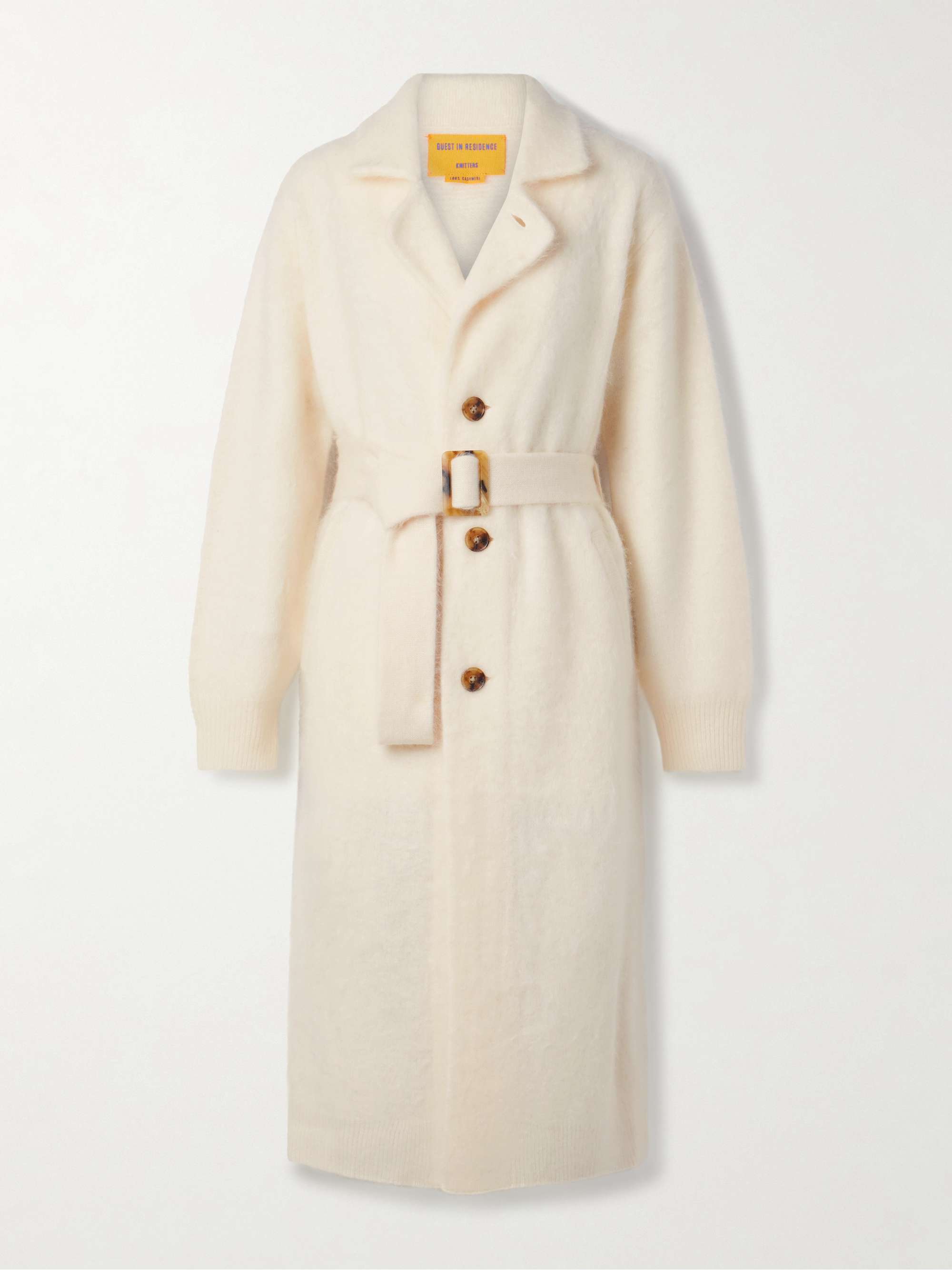 Grizzly belted brushed-cashmere coat view