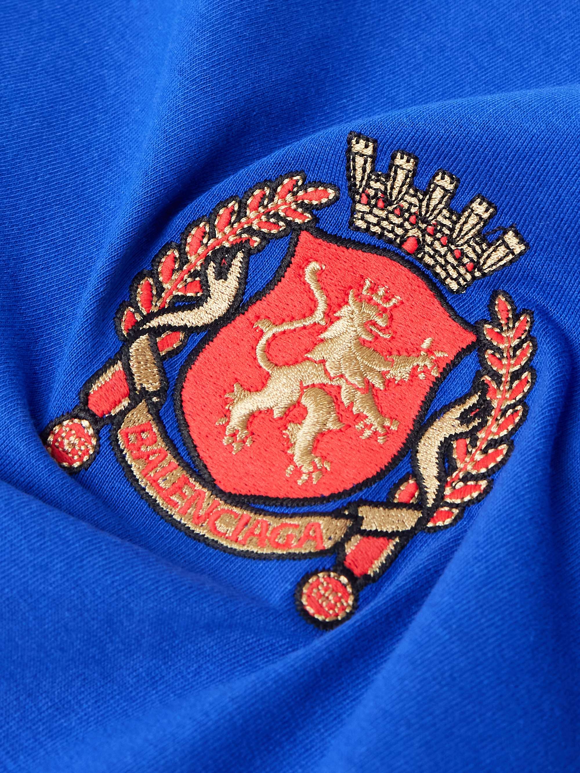 Oversized Embroidered Logo-Print Cotton-Jersey T-Shirt view