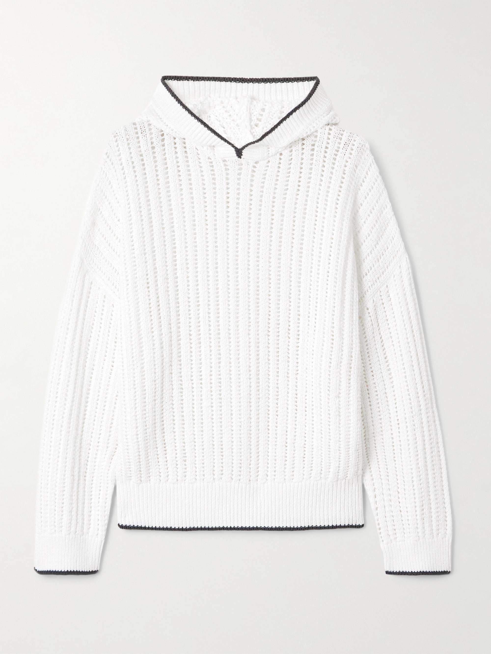 Open-knit cotton hoodie view
