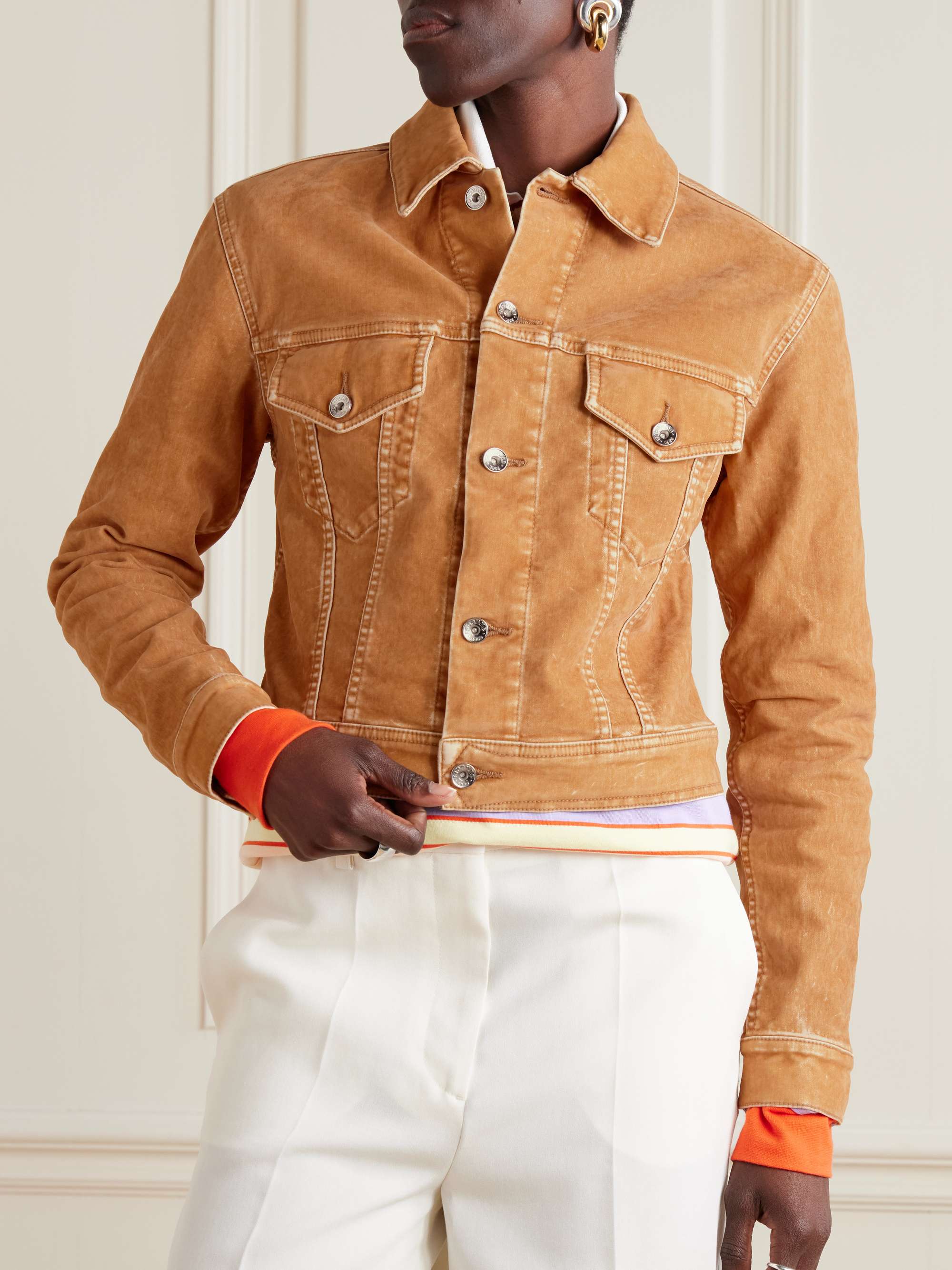 Flocked denim jacket view