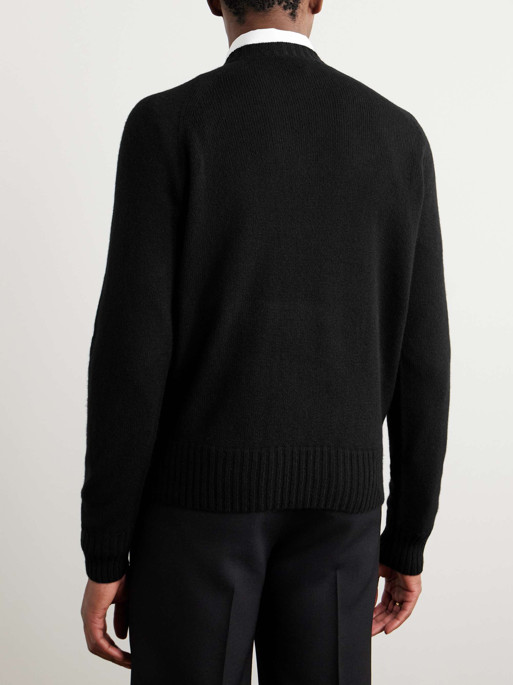 Logo-Embroidered Knitted Cashmere Sweater view
