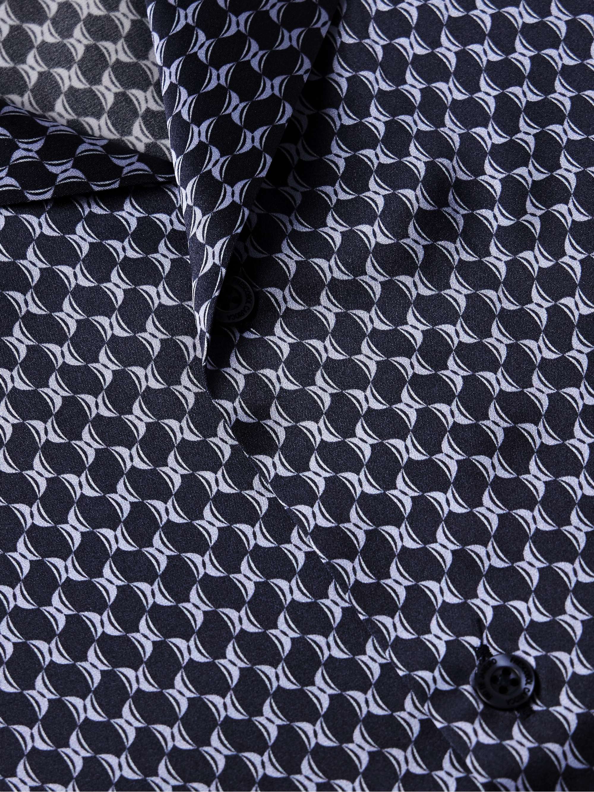 Roberto Camp-Collar Printed Silk-Satin Shirt view