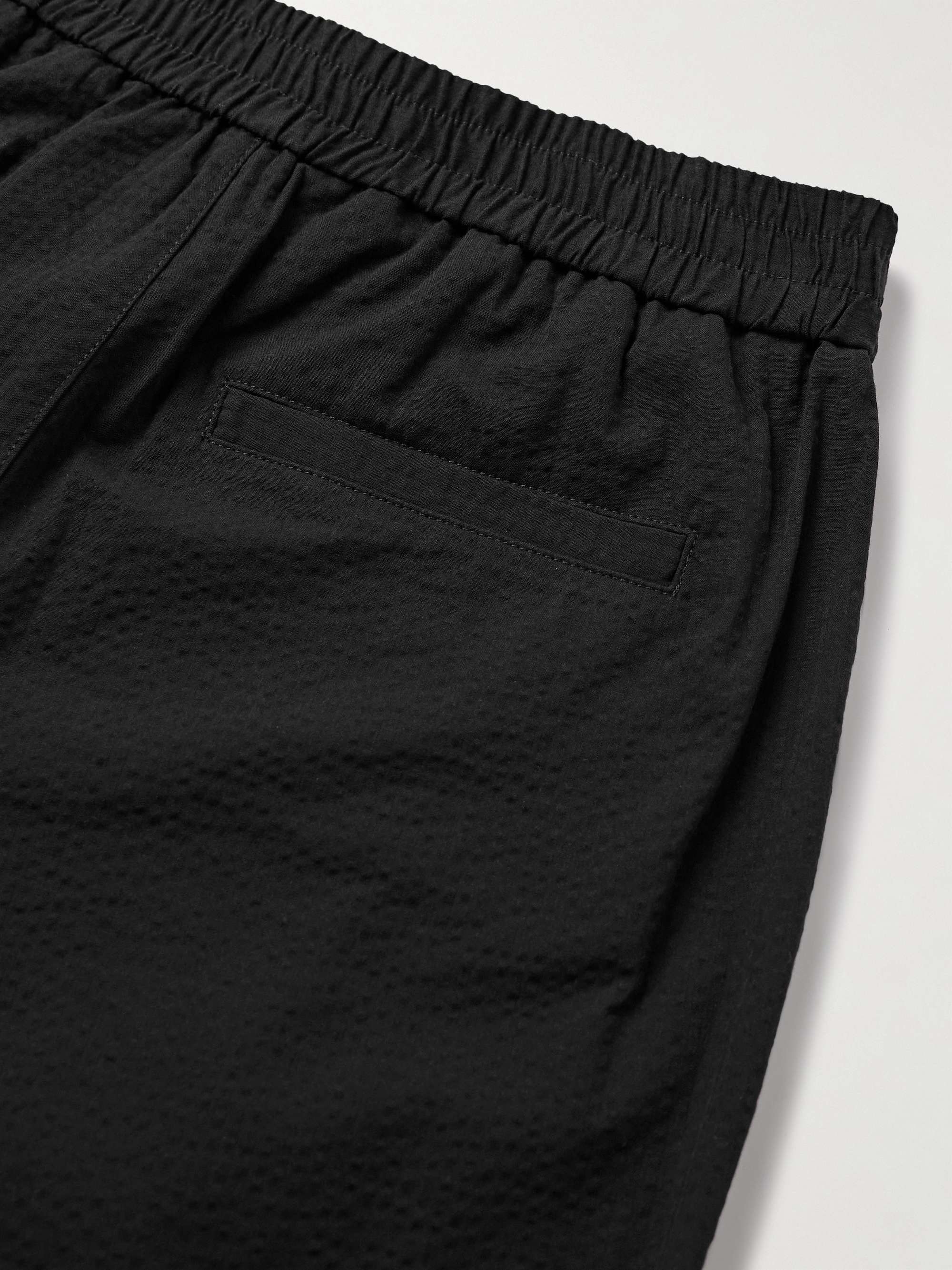 Joaquin Straight-Leg Cotton-Seersucker Trousers view