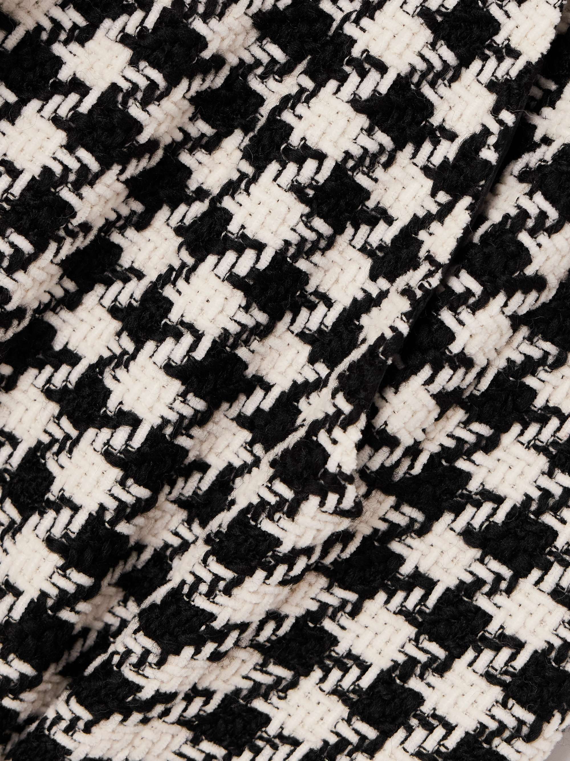 Houndstooth wool and cotton-blend tweed midi skirt view