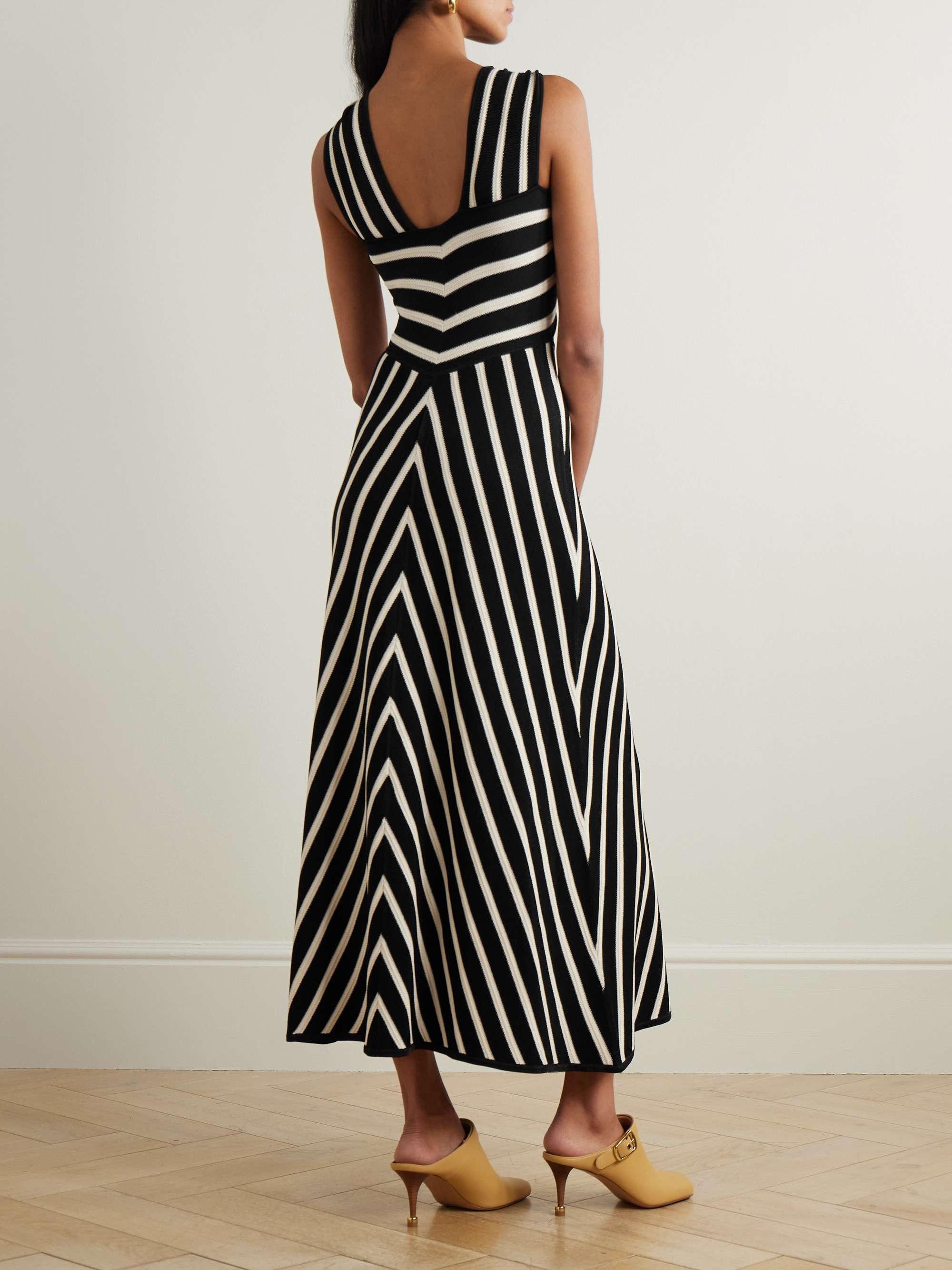 Illuminate striped knitted midi dress view