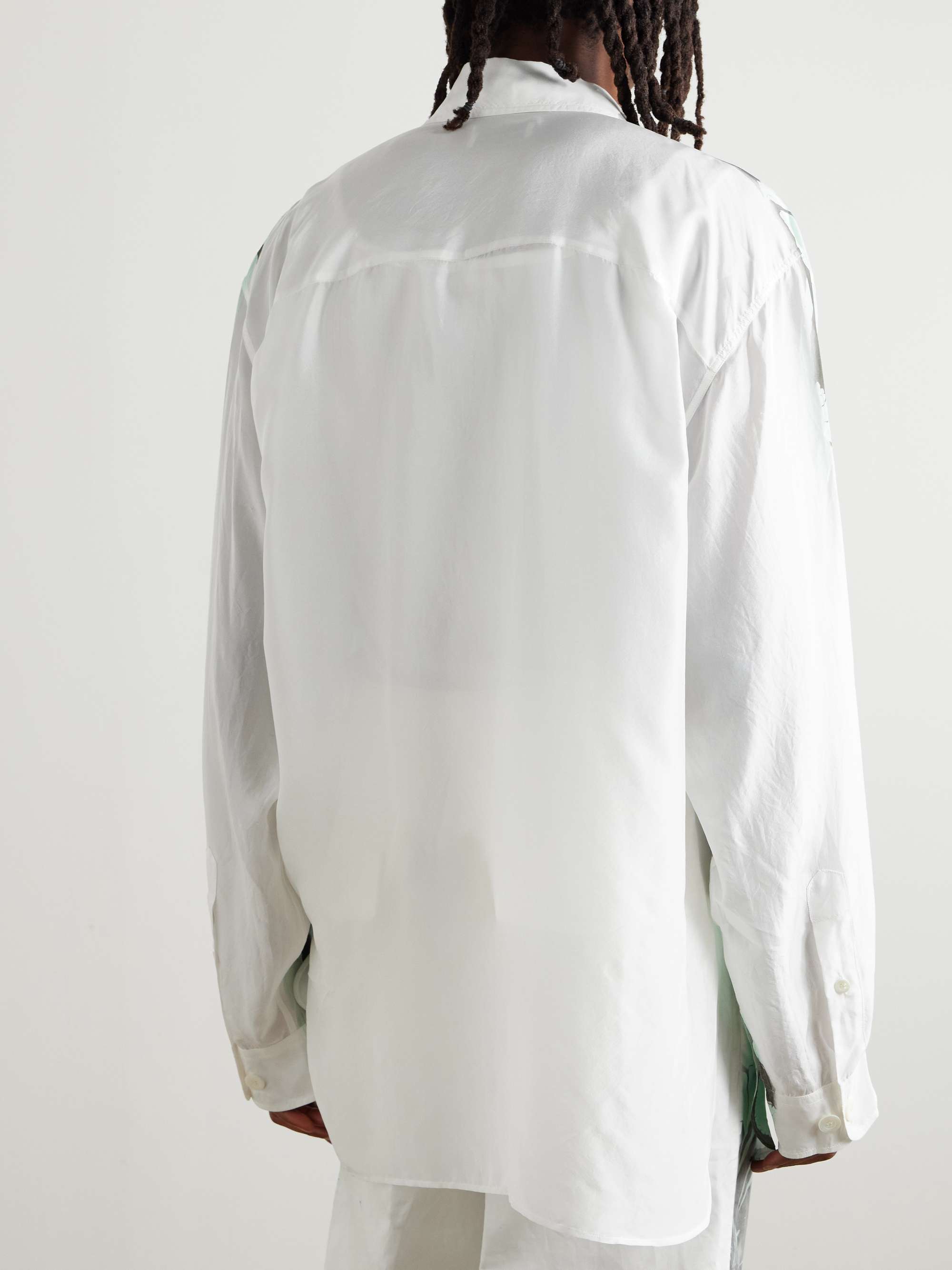 Floral-Print Silk-Twill Shirt view