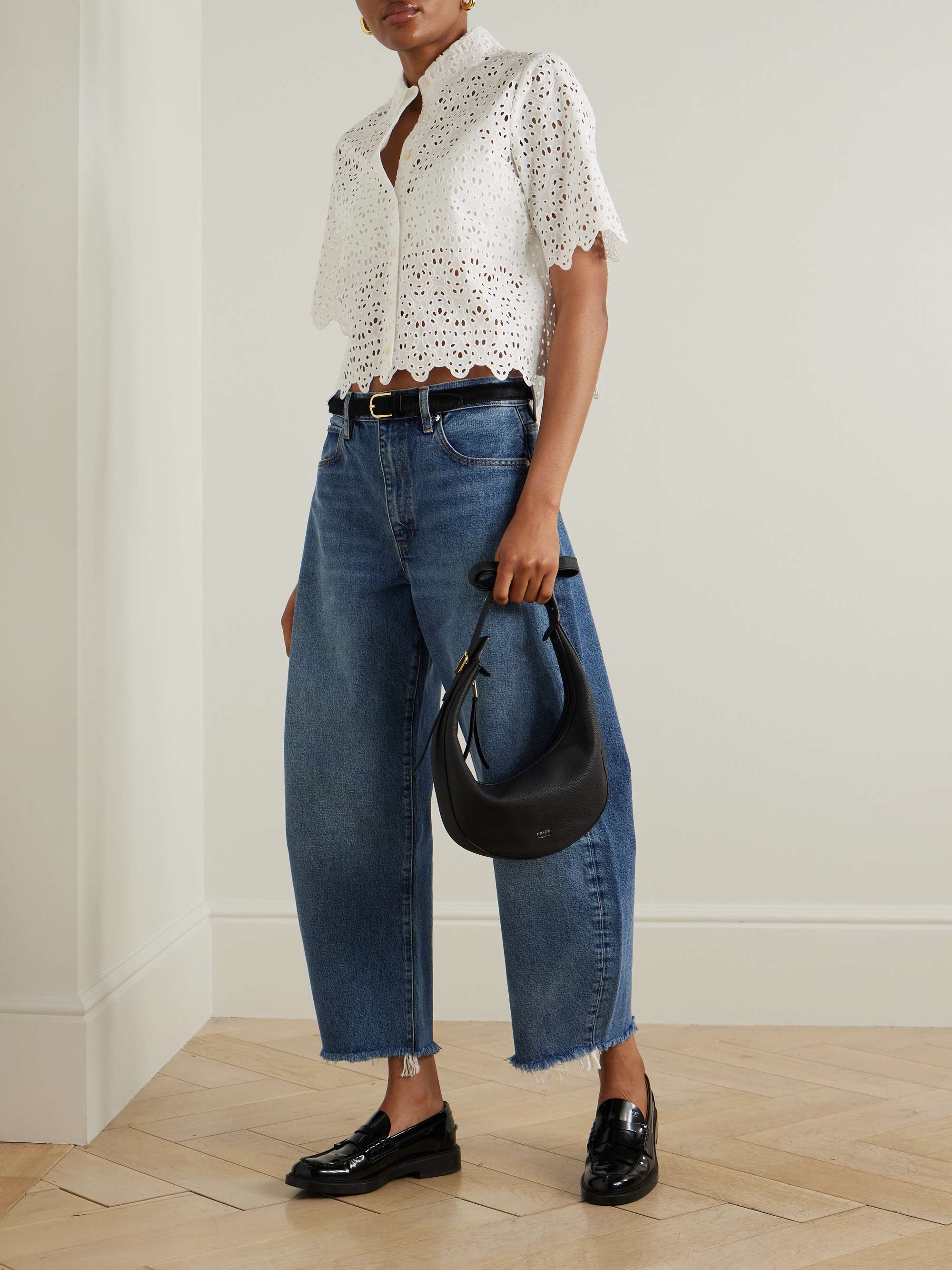 The Deco scalloped broderie anglaise cotton blouse view