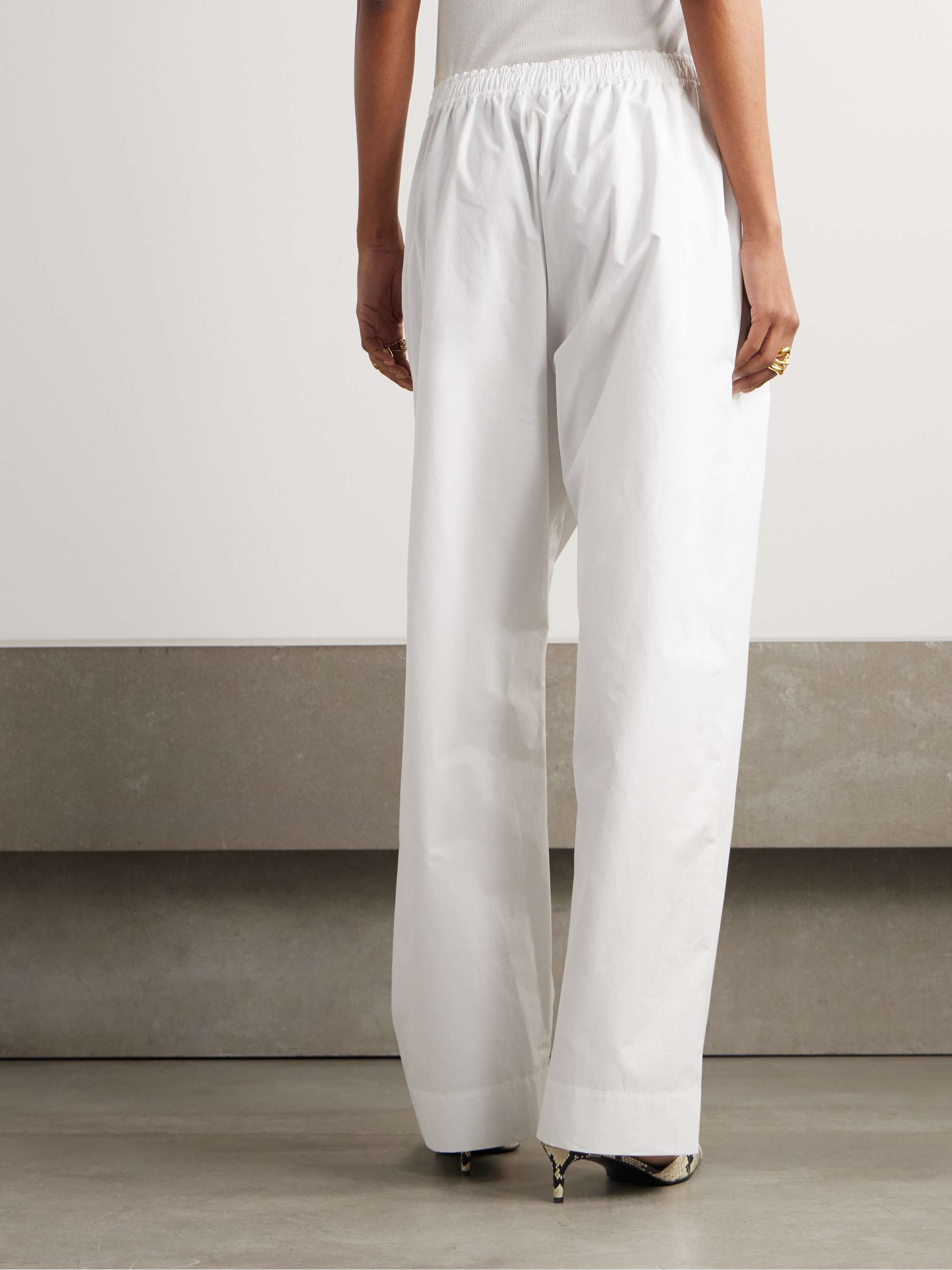 Cotton-poplin wide-leg pants view