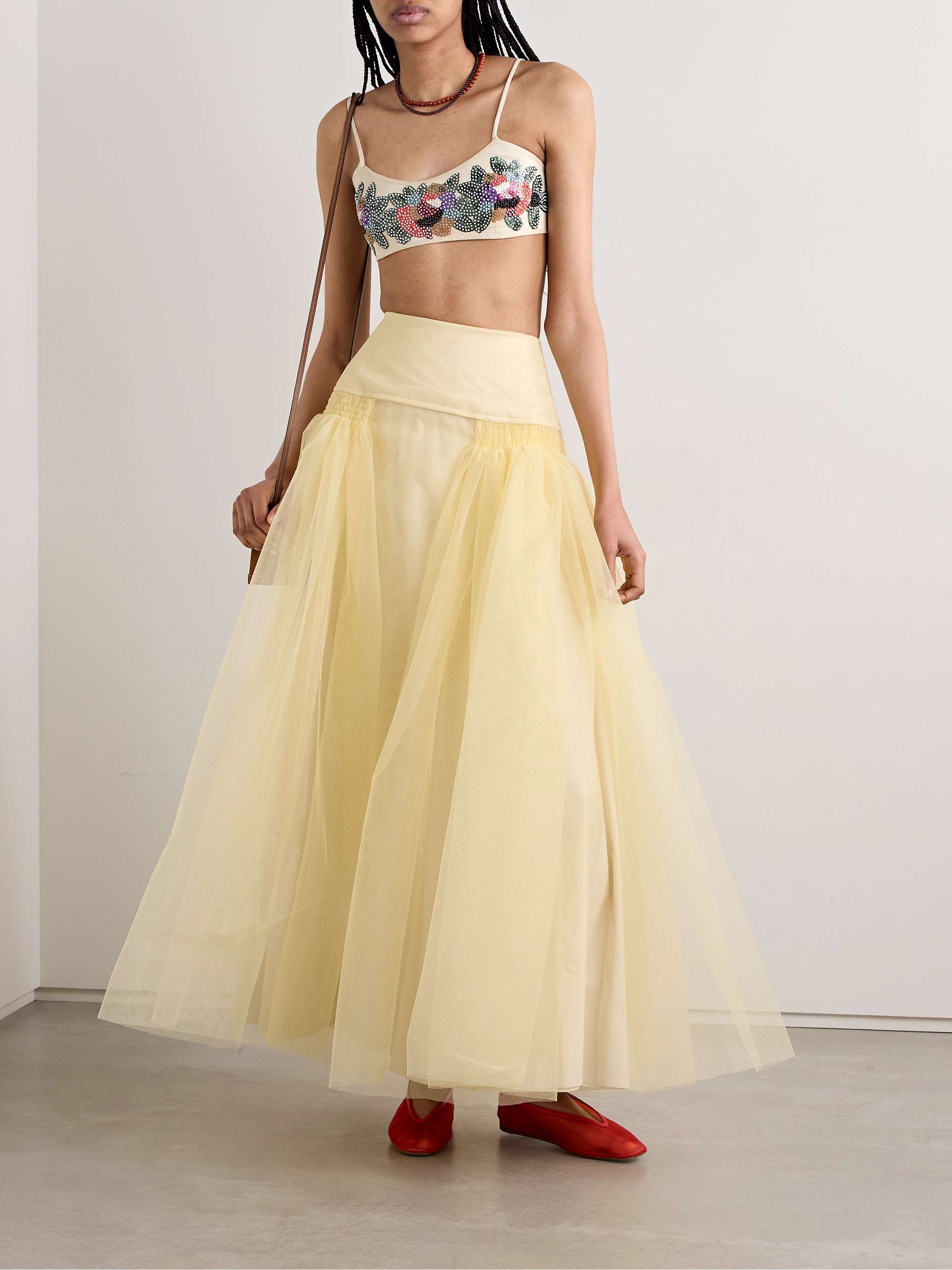 Embellished sateen bralette view