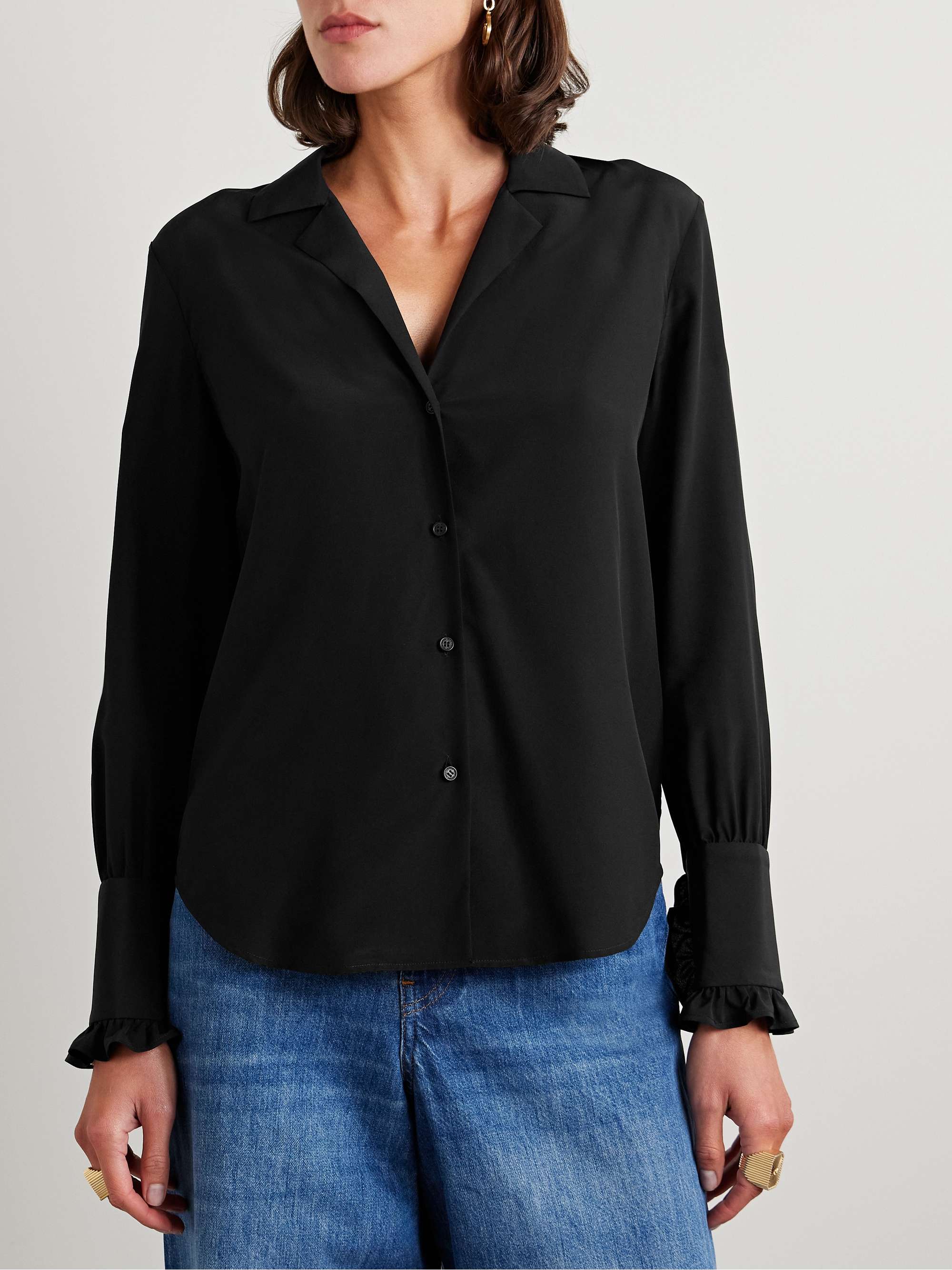Pauline ruffle-trimmed silk shirt view