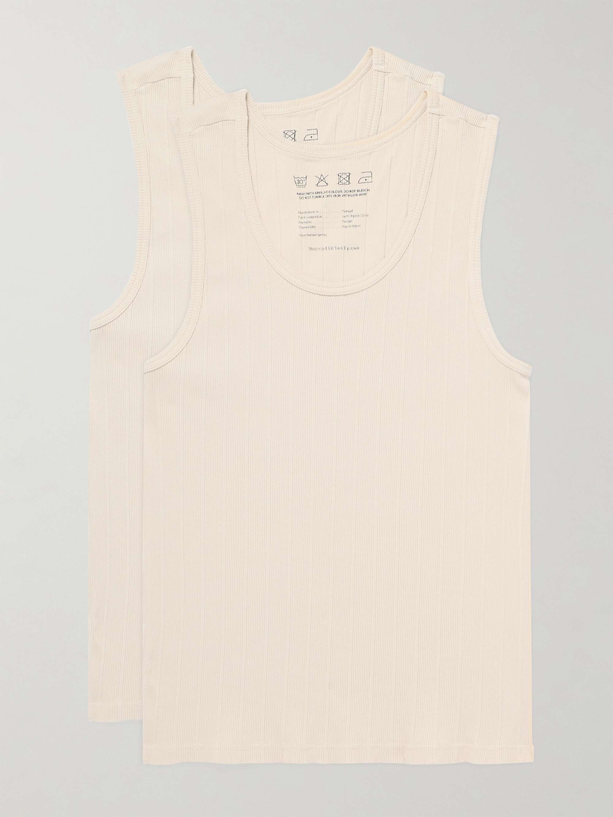 Set of Two Slim-Fit Ribbed Organic Cotton Tank Top view