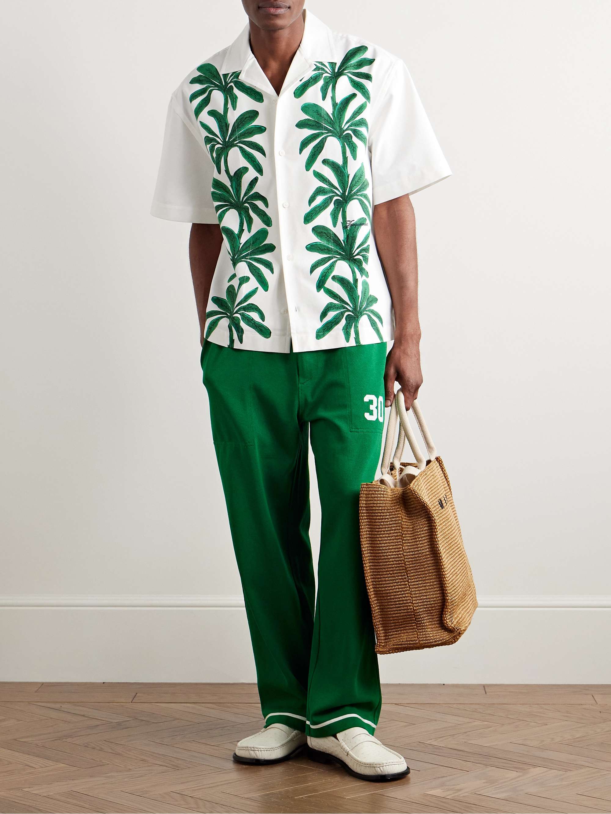 Jean Camp-Collar Logo-Embroidered Printed Cotton-Canvas Shirt view