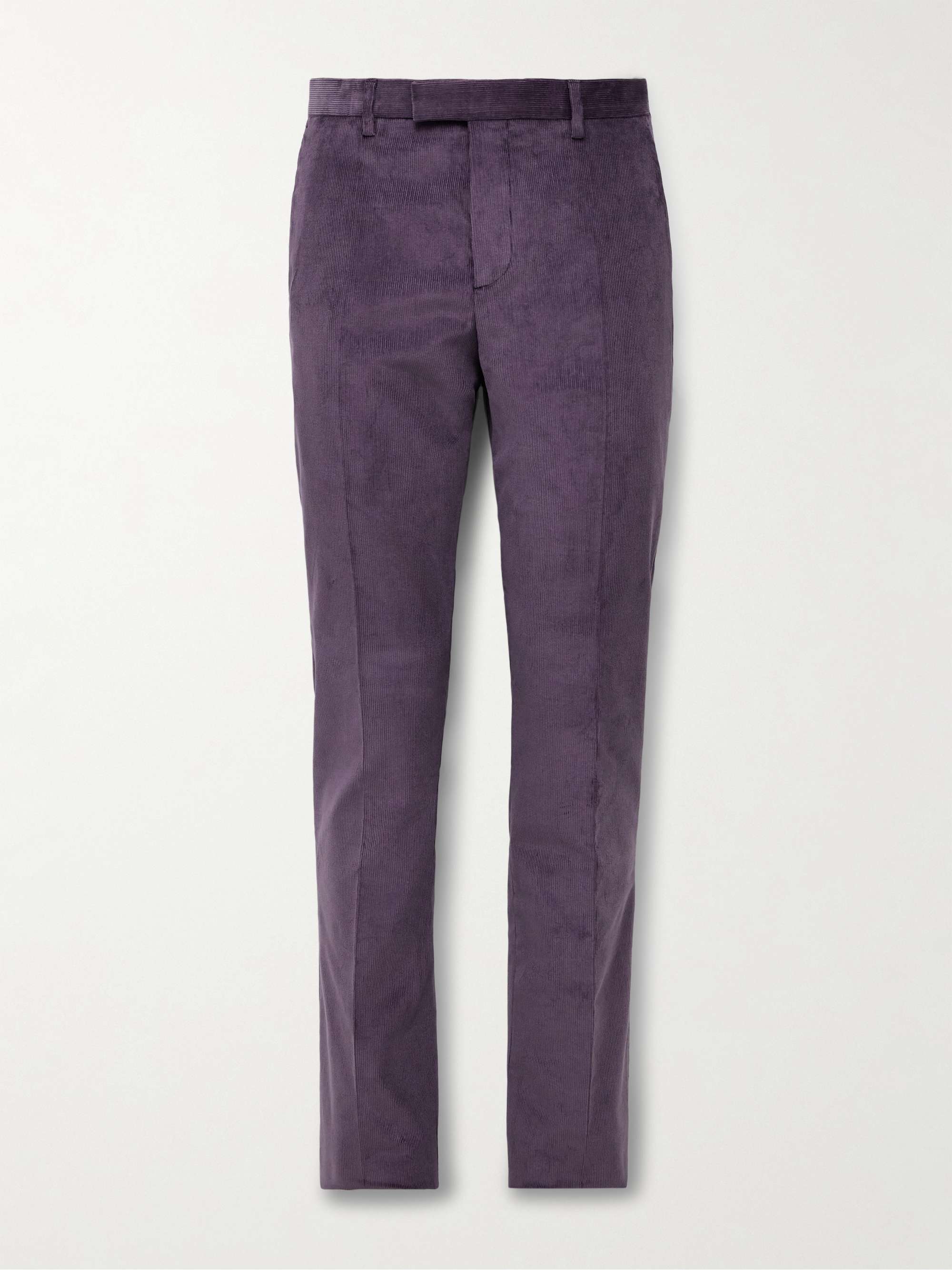 Slim-Fit Stretch-Cotton Corduroy Suit Trousers view