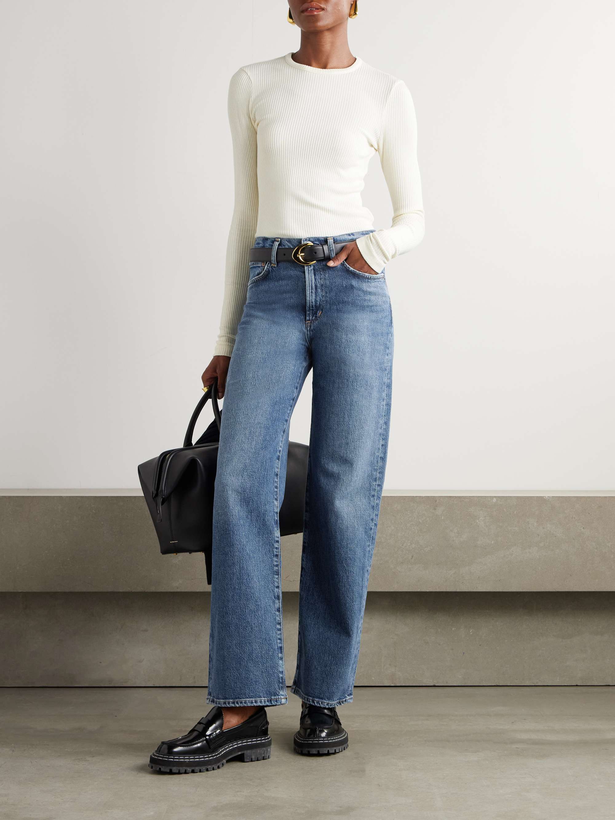 Harper high-rise wide-leg jeans view