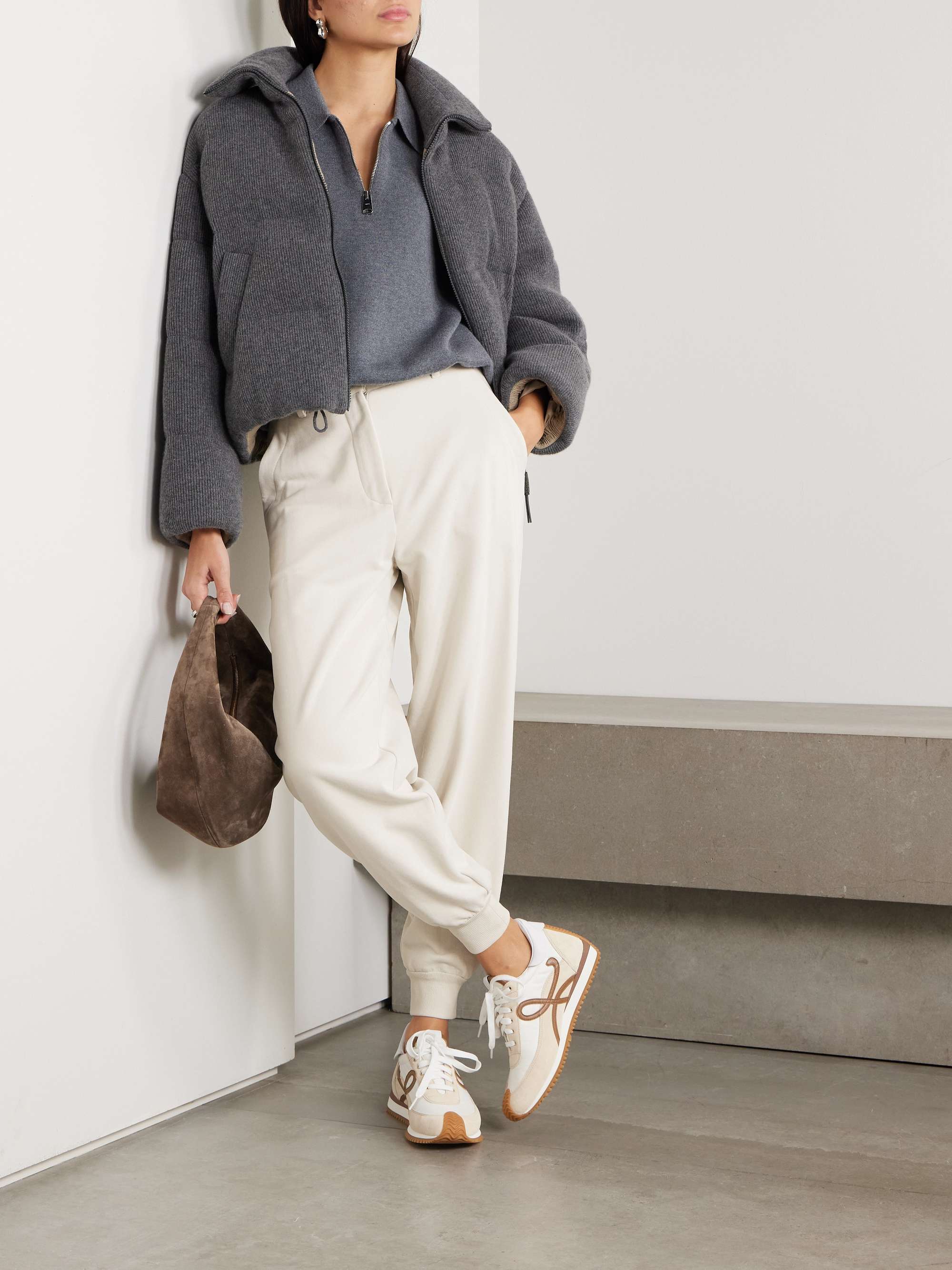 Cotton-jersey tapered pants view