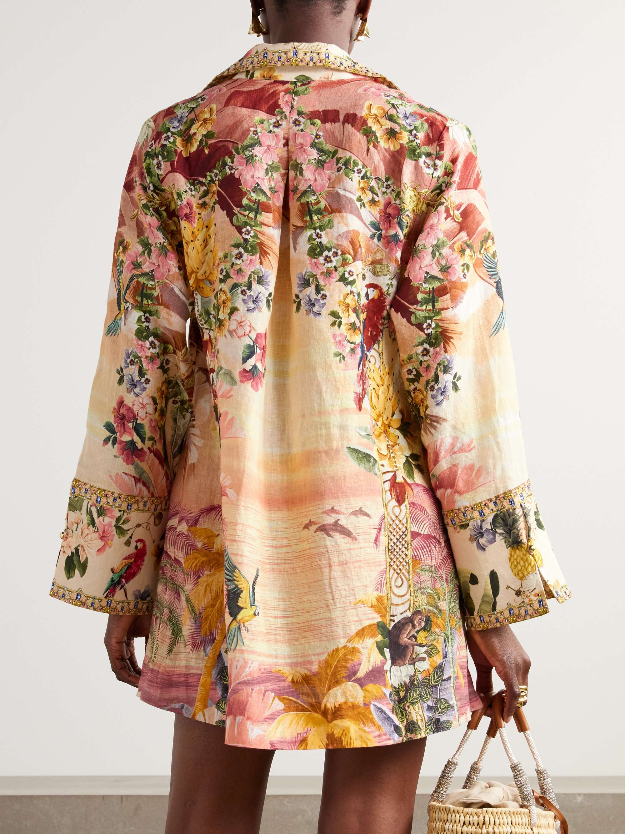 + The White Lotus crystal-embellished printed linen mini dress view