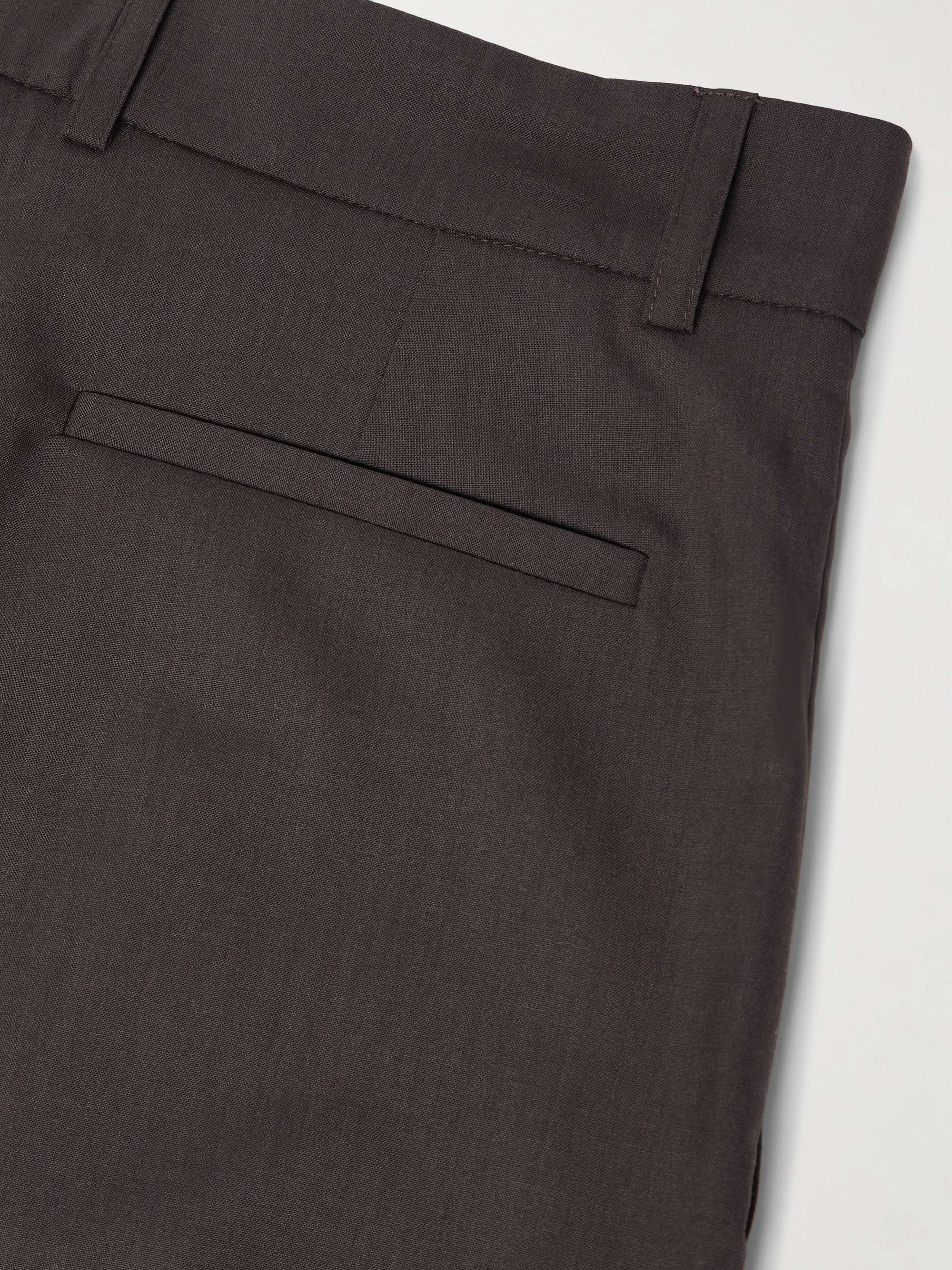 Wide-Leg Pleated Super 130s Wool Trousers view