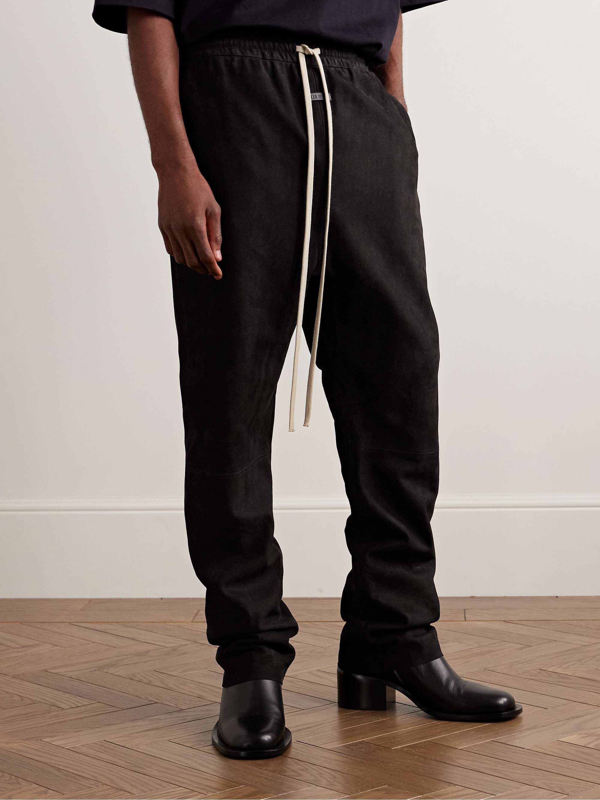 Forum Tapered Full-Grain Nubuck Drawstring Trousers view