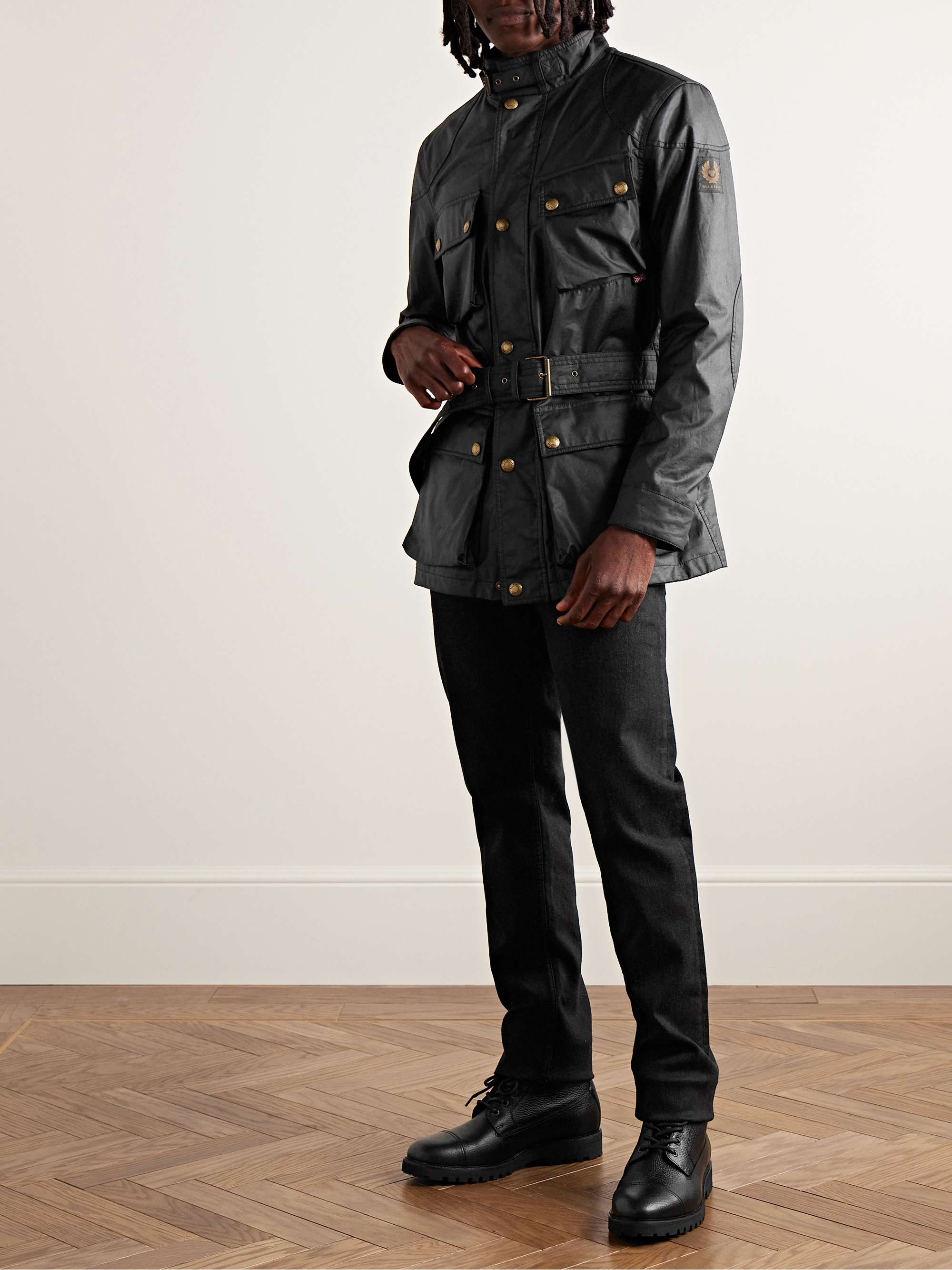 Trialmaster Belted Logo-Appliquéd Waxed-Cotton Jacket view