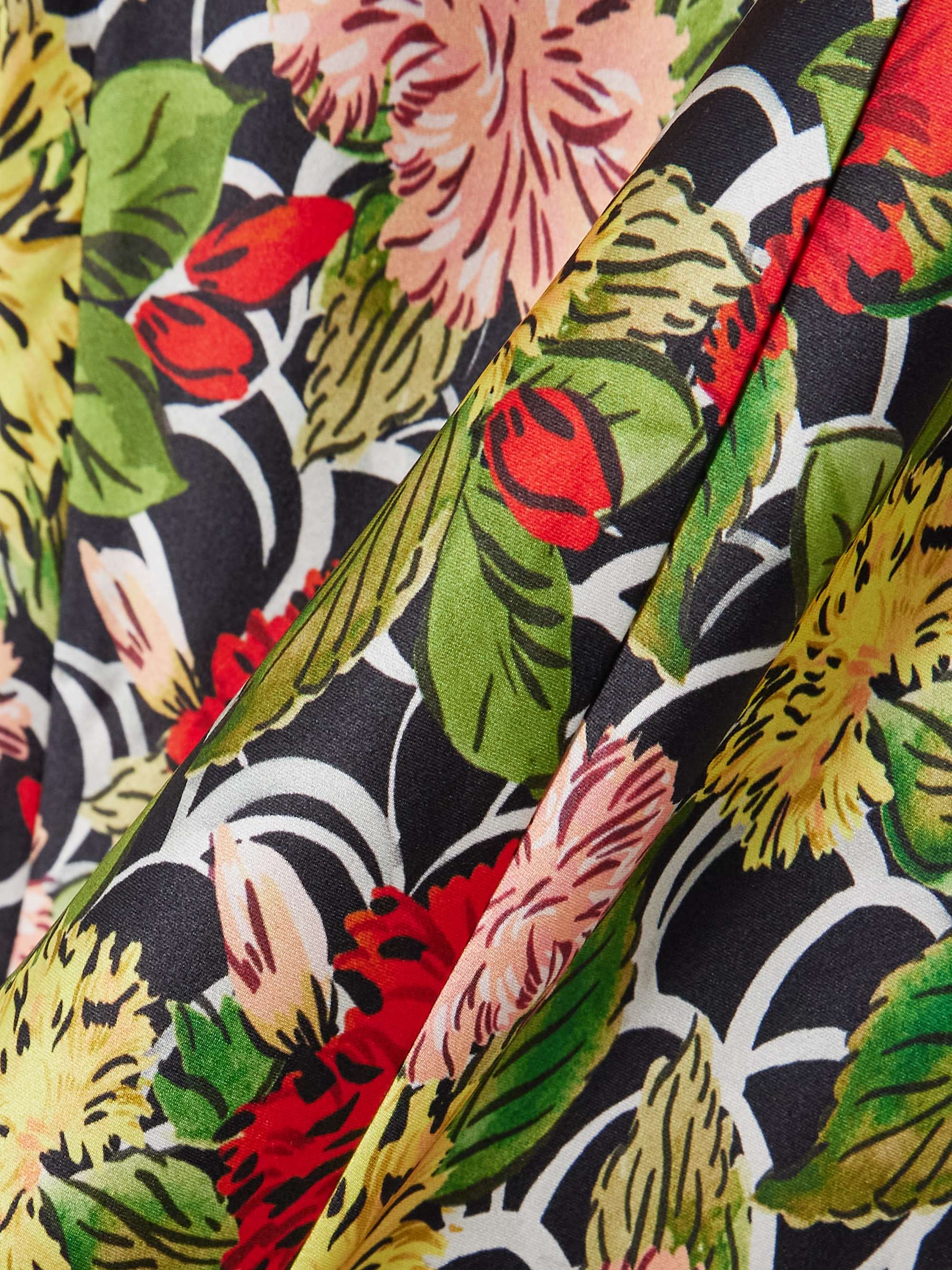 Renee printed silk-satin gown view