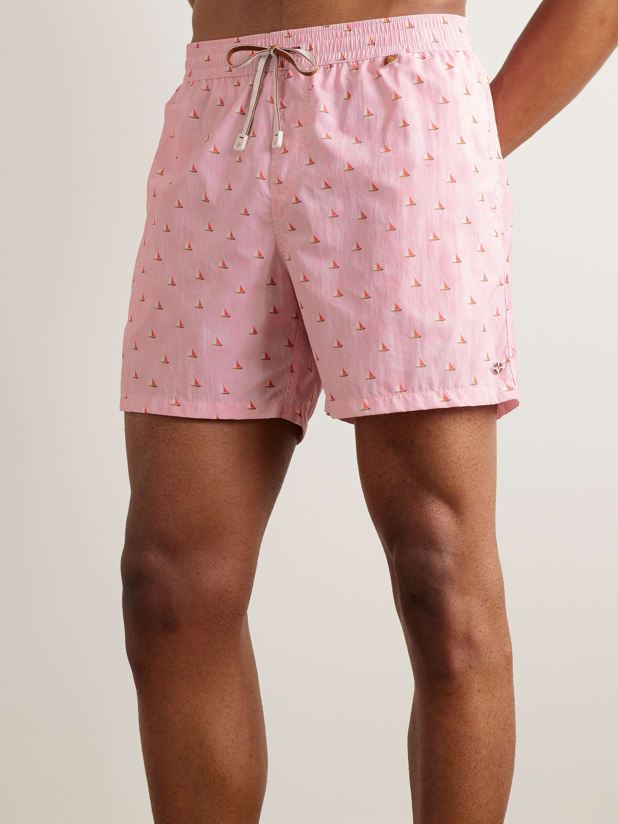 Bay Straight-Leg Mid-Length Printed Swim Shorts view