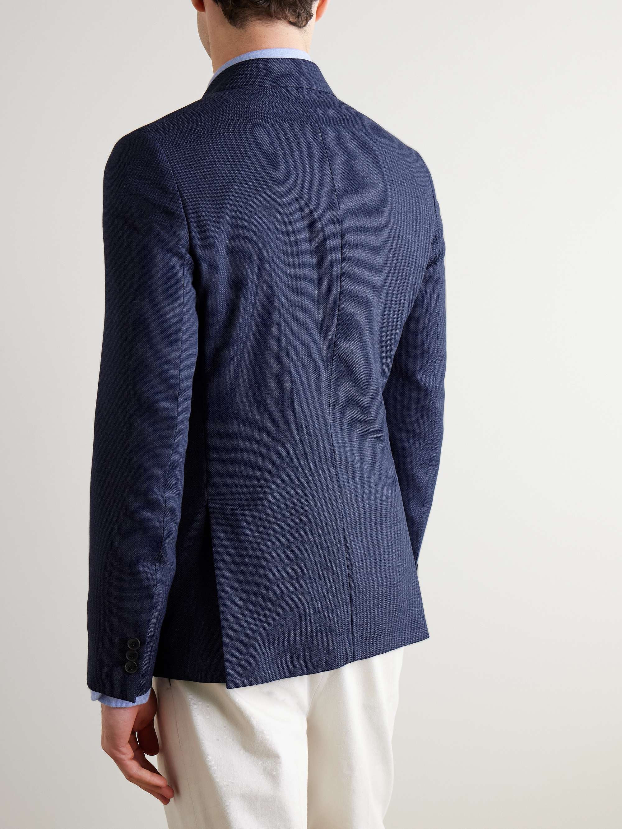 Double-Breasted Wool-Piqué Suit Jacket view