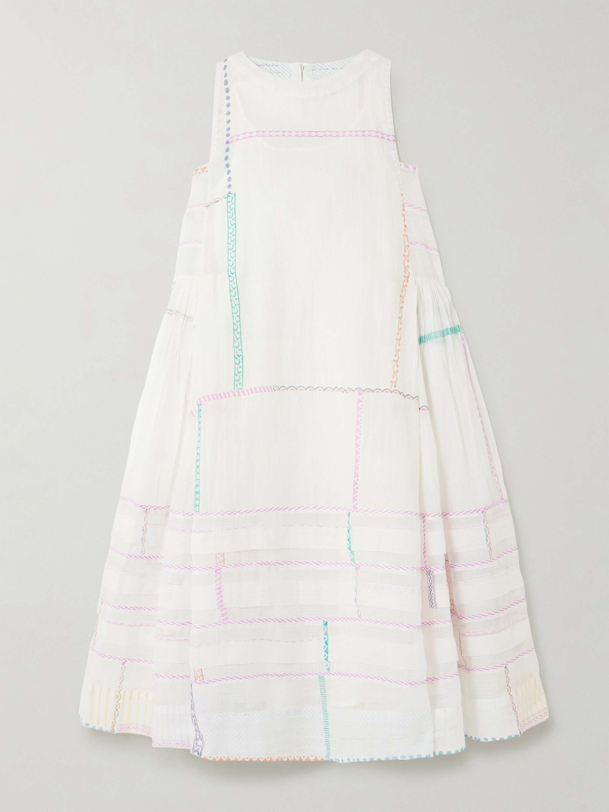 Fyodor Kota Doriya-paneled cotton and silk-blend voile midi dress view