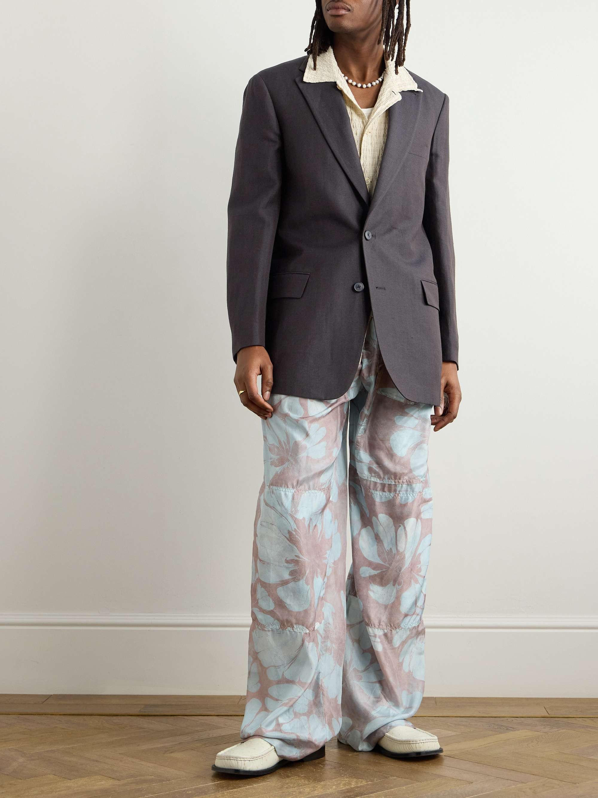 Slim-Fit Herringbone Linen and Wool-Blend Blazer view