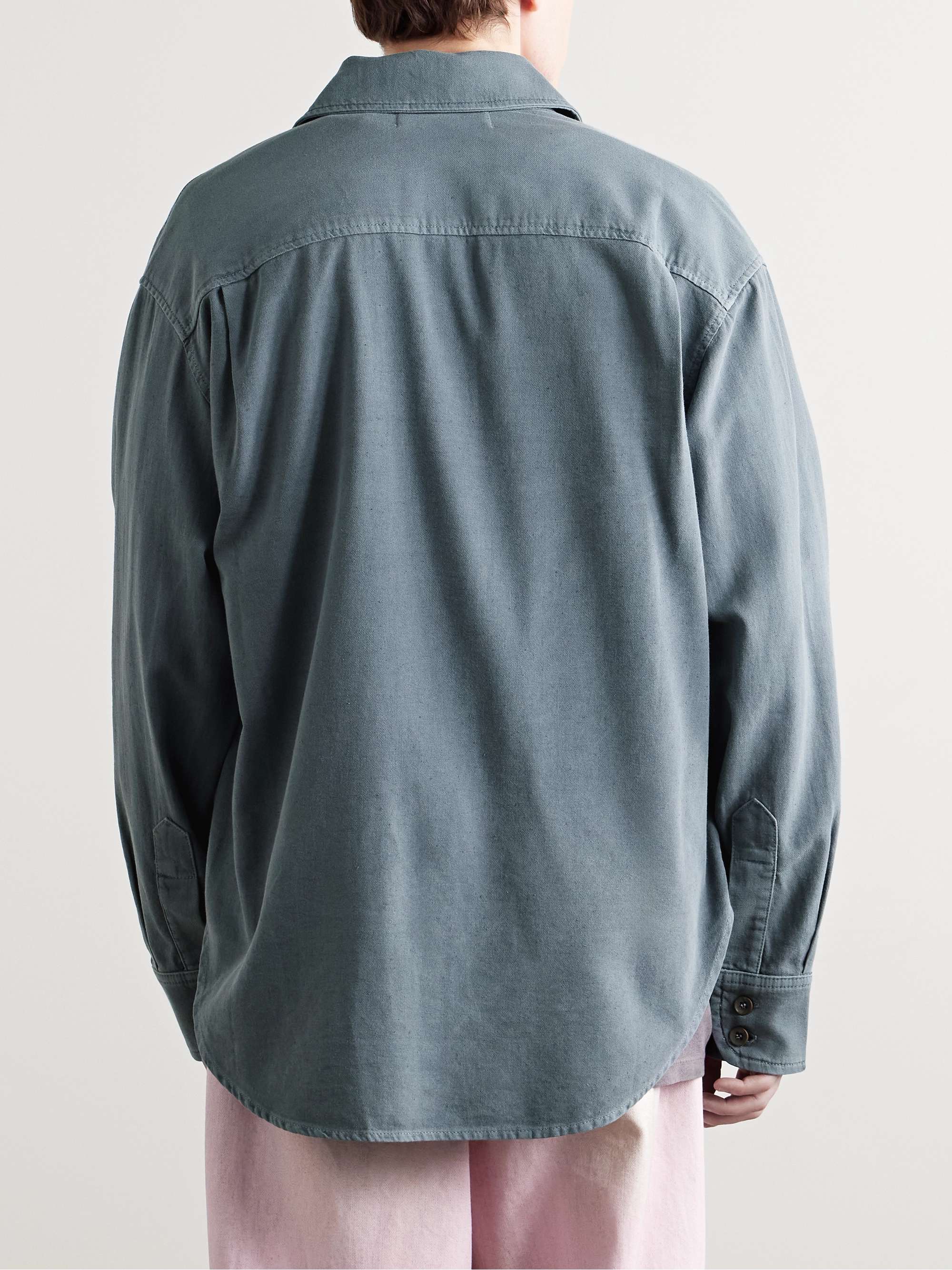 Early Dawn Stonewashed Cotton and Silk-Blend Twill Overshirt view