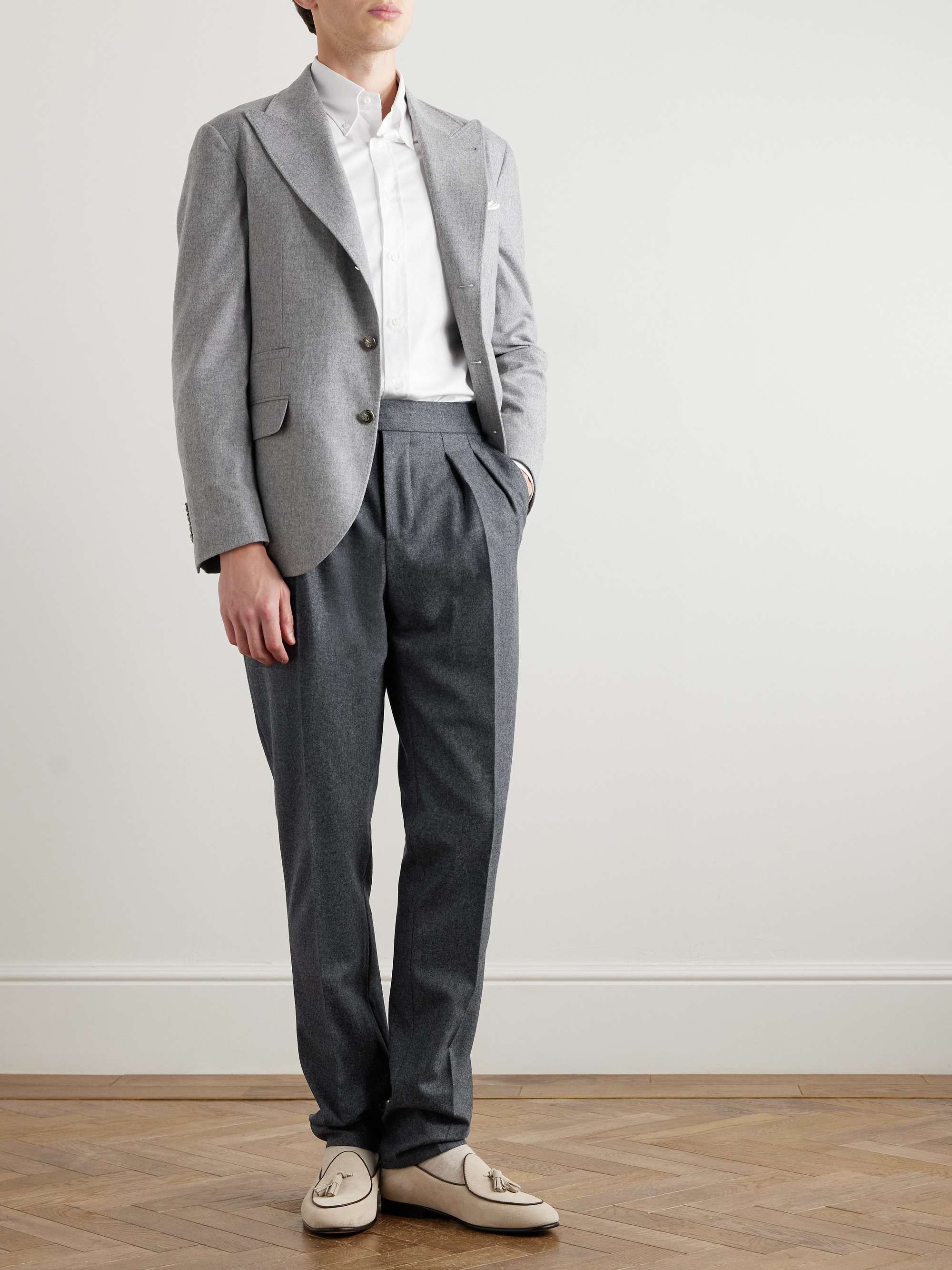 Slim-Fit Button-Down Collar Cotton-Twill Shirt view