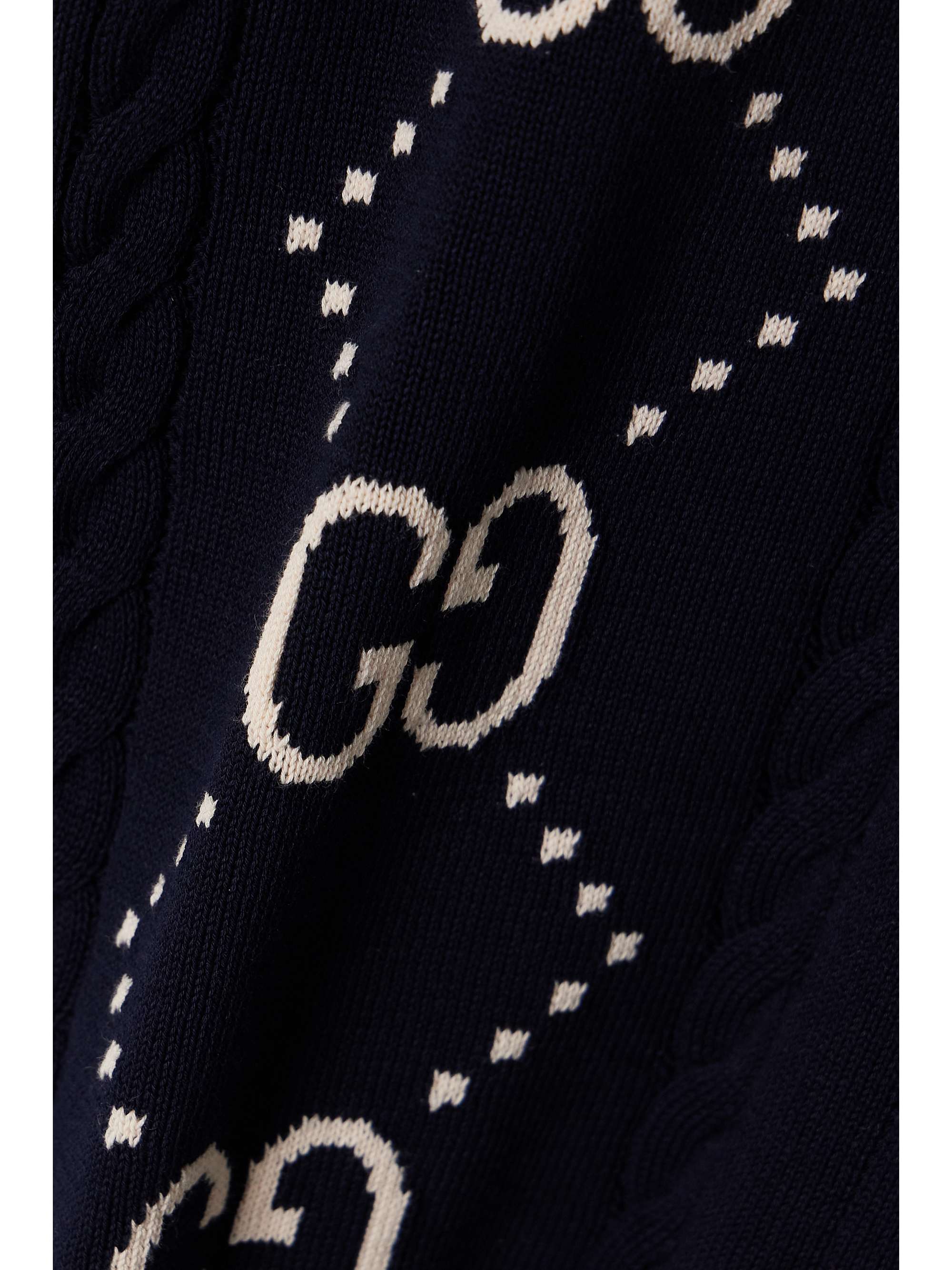 Cable-knit intarsia cotton cardigan view