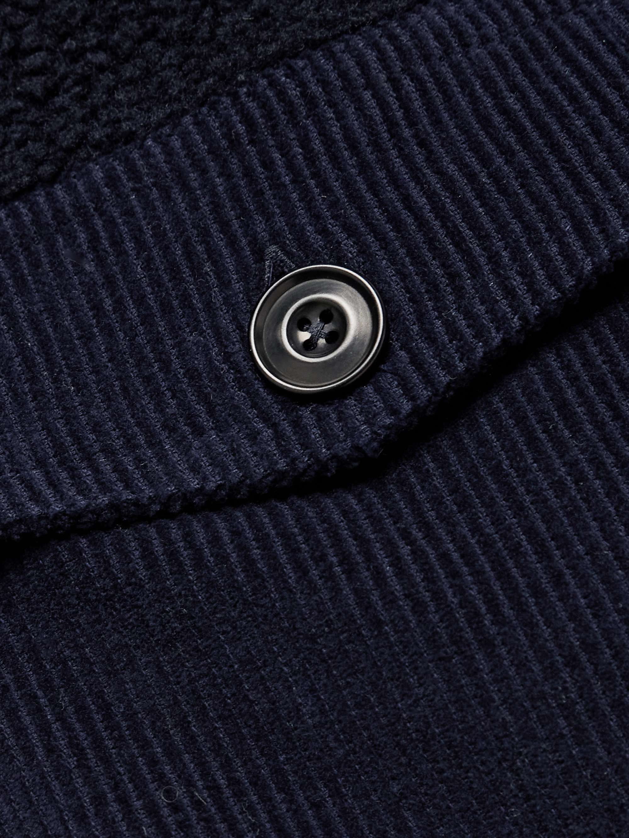 Cotton Corduroy-Trimmed Fleece Jacket view