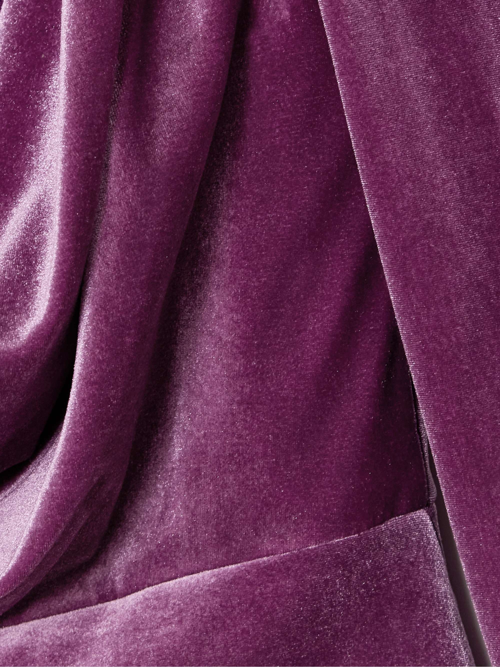 Draped stretch-velvet midi dress view