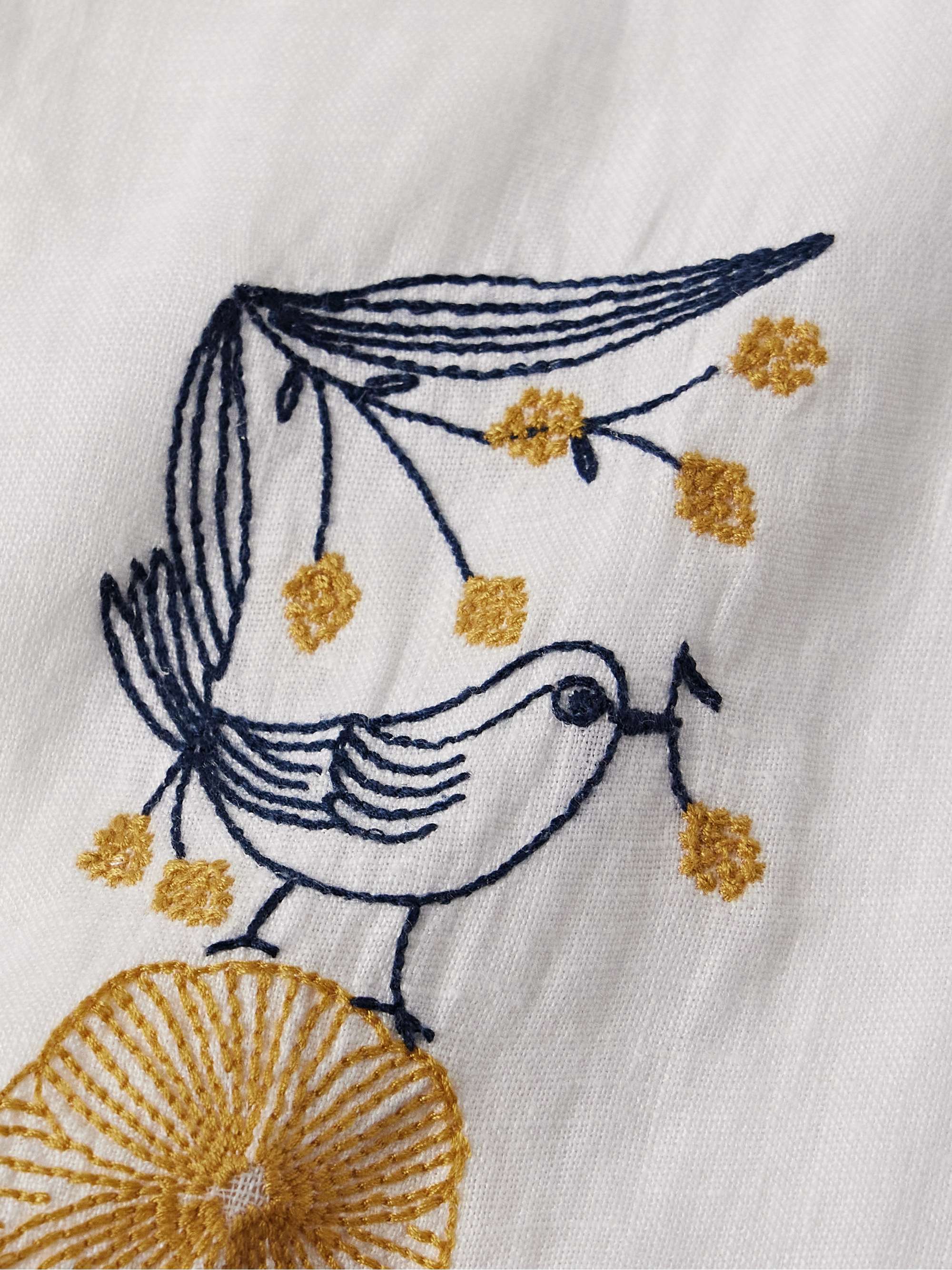 Convertible-Collar Embroidered Linen Shirt view